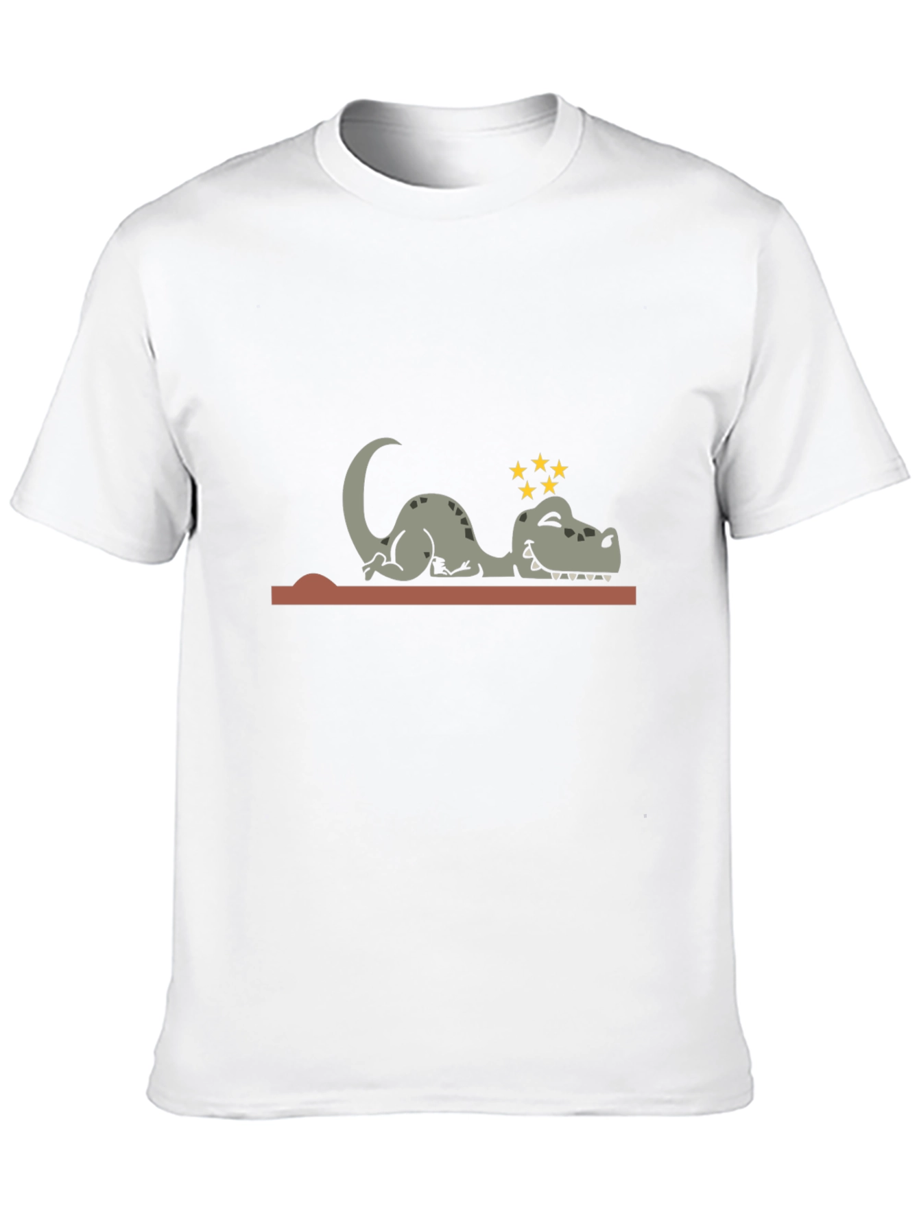 Camiseta Negra con Diseño de Dinosaurio Mareado