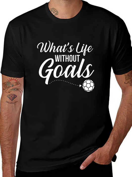 Camiseta Negra con Diseño Fútbol Whats Life Without Goals