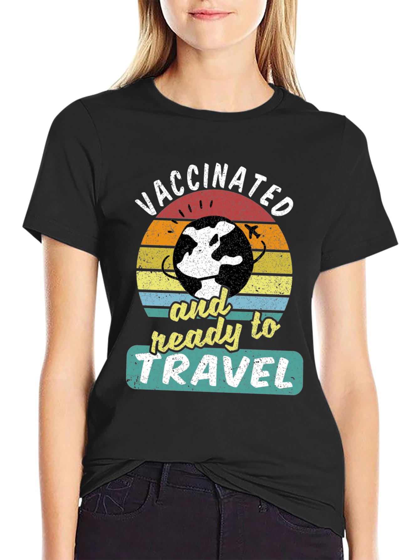 Camiseta Vacunado y Listo Para Viajar