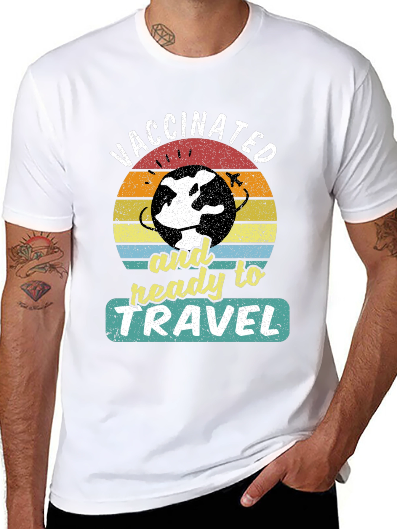 Camiseta Vacunado y Listo Para Viajar