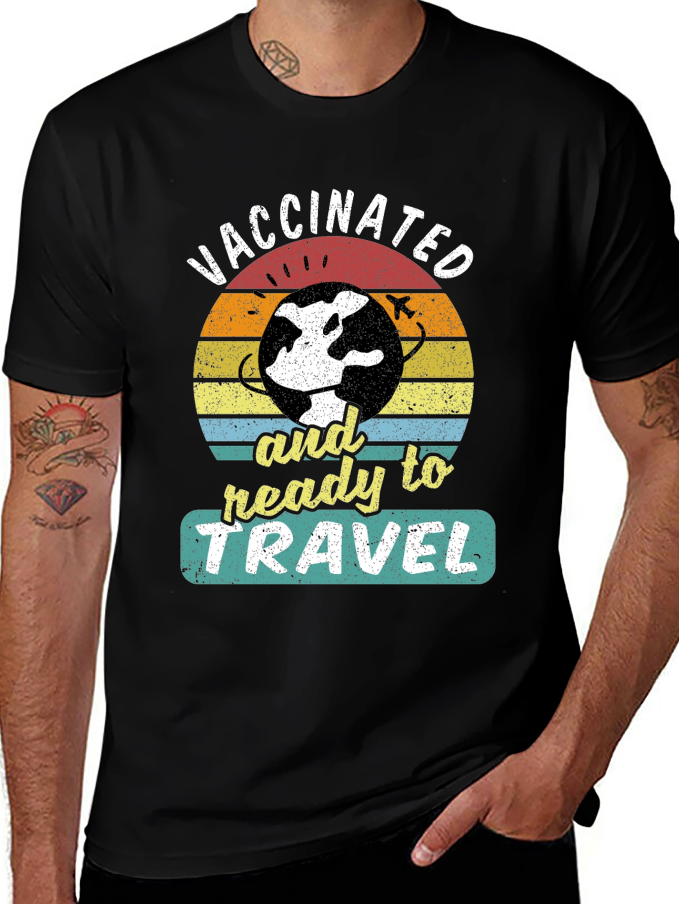Camiseta Vacunado y Listo Para Viajar