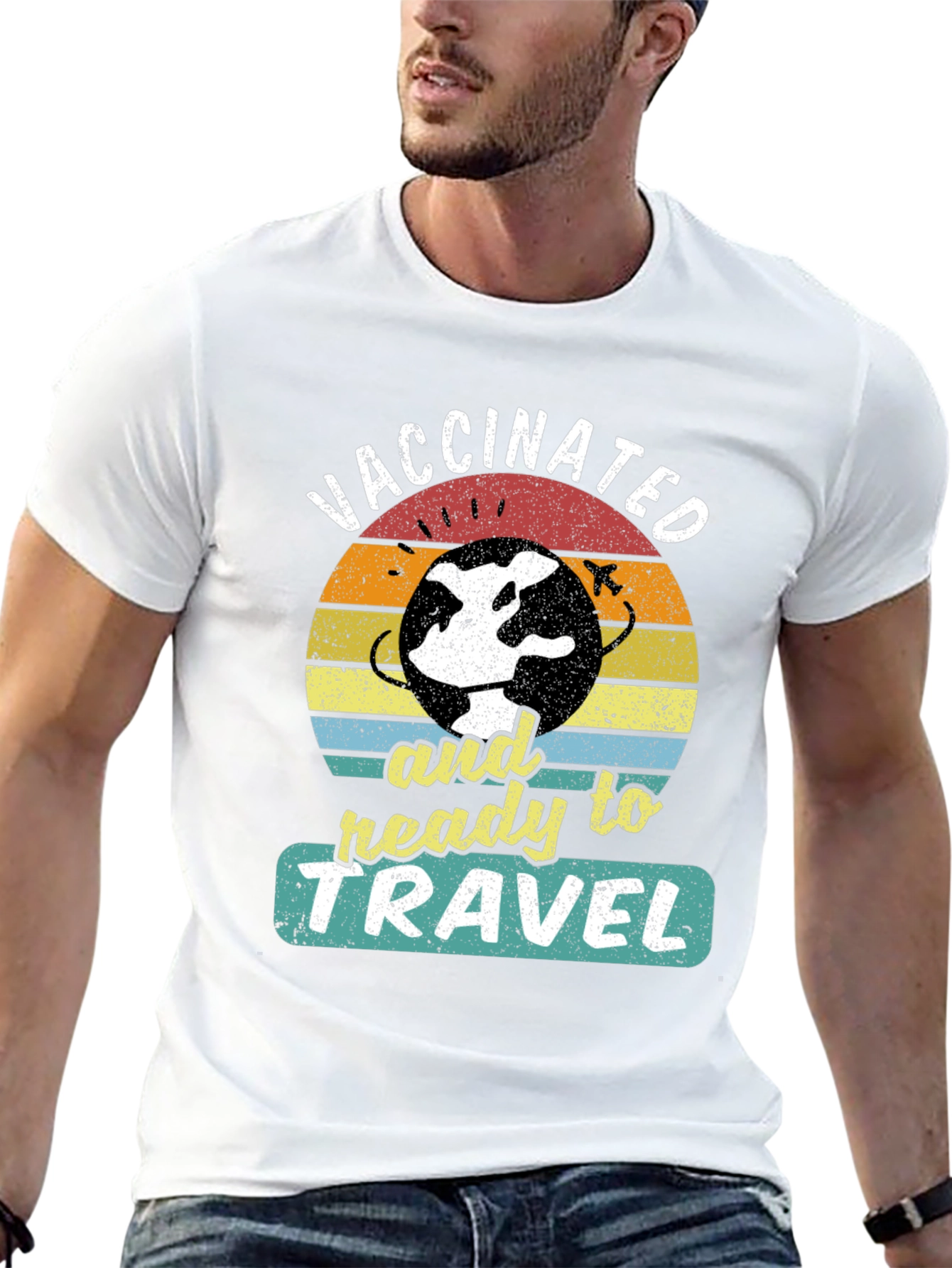 Camiseta Vacunado y Listo Para Viajar