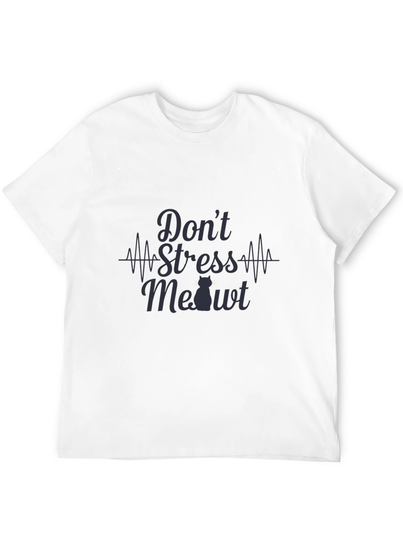 Camiseta Negra con Diseño Dont Stress Meowt