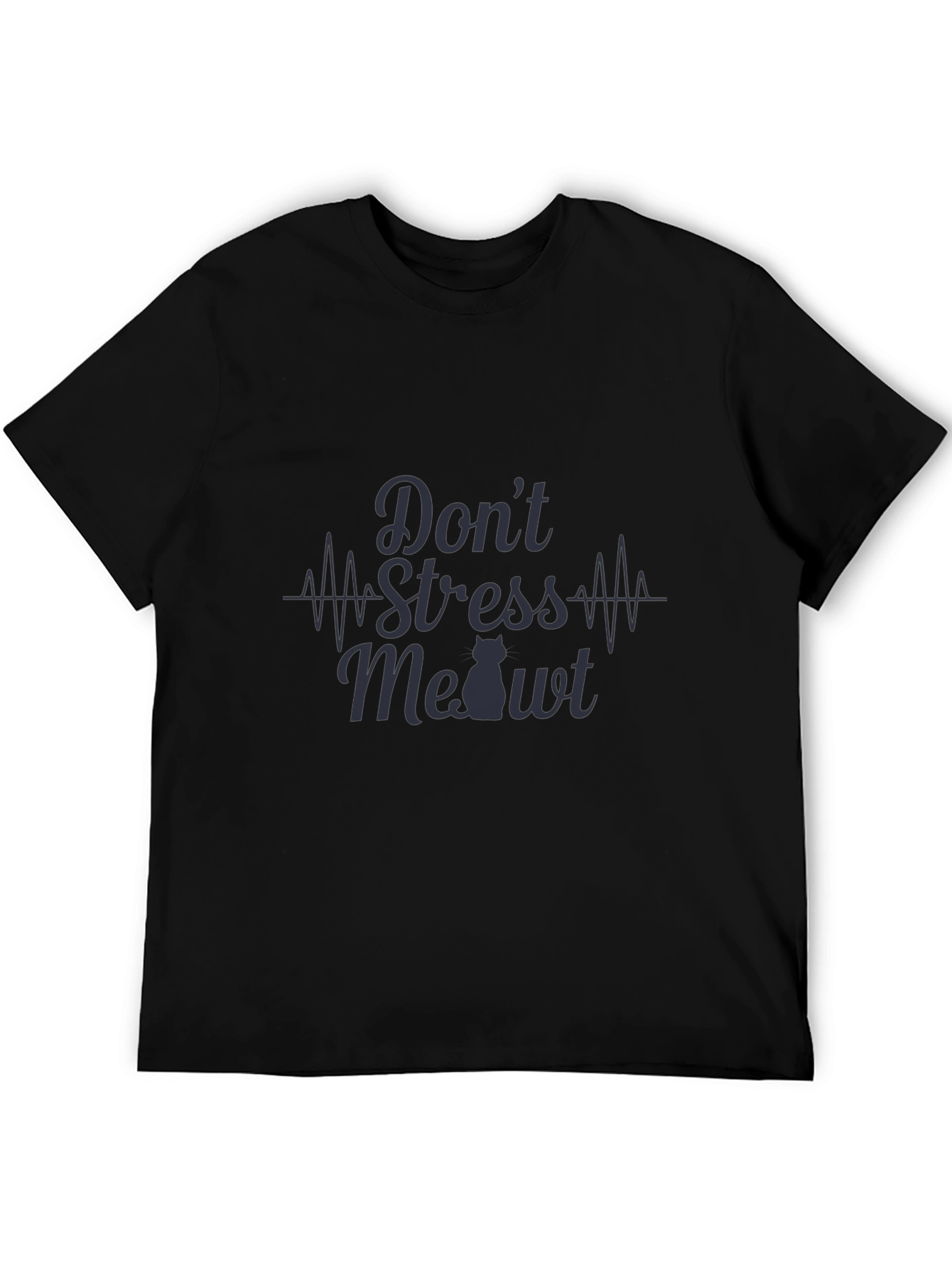 Camiseta Negra con Diseño Dont Stress Meowt