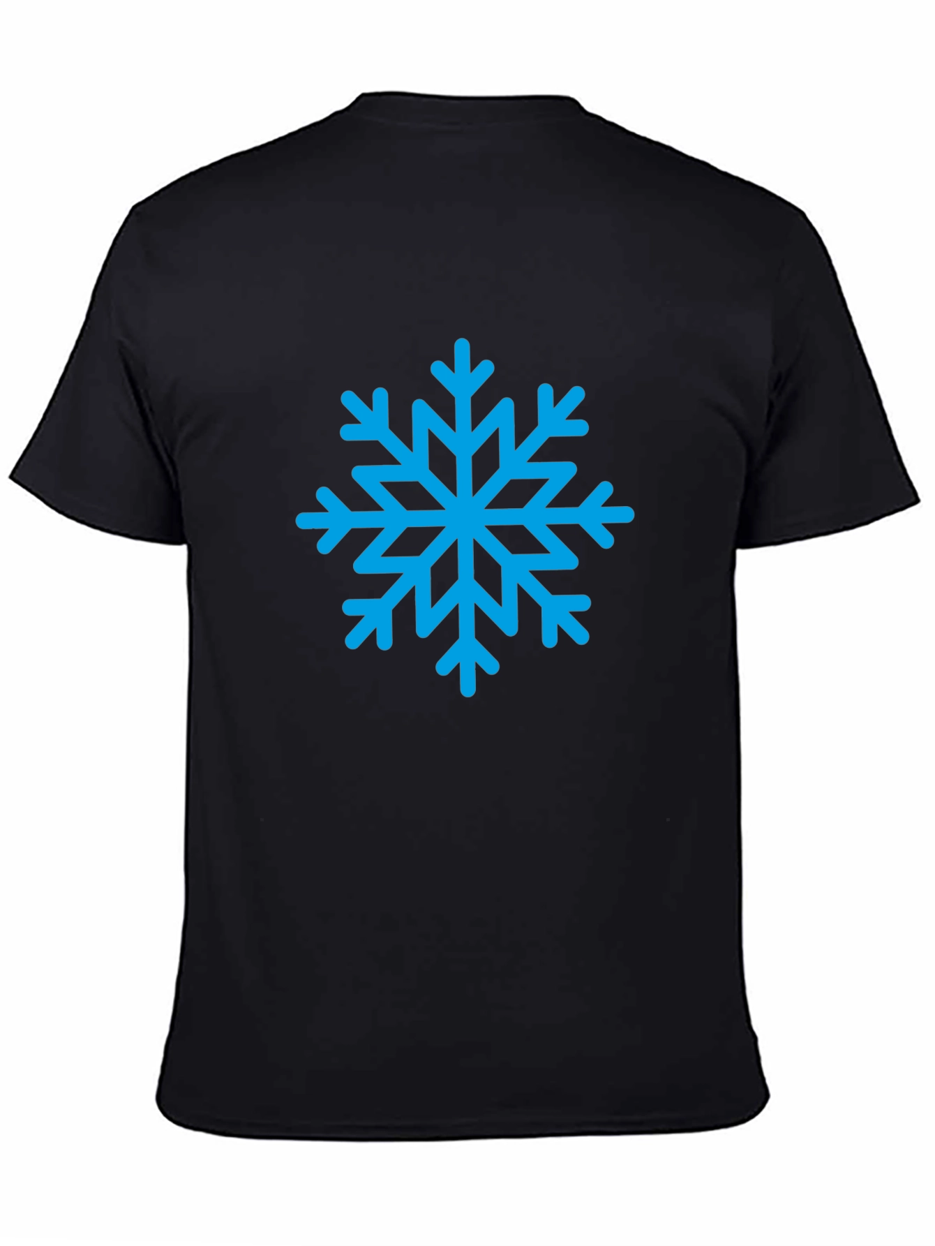 Camiseta Negra Copo de Nieve Azul Invierno