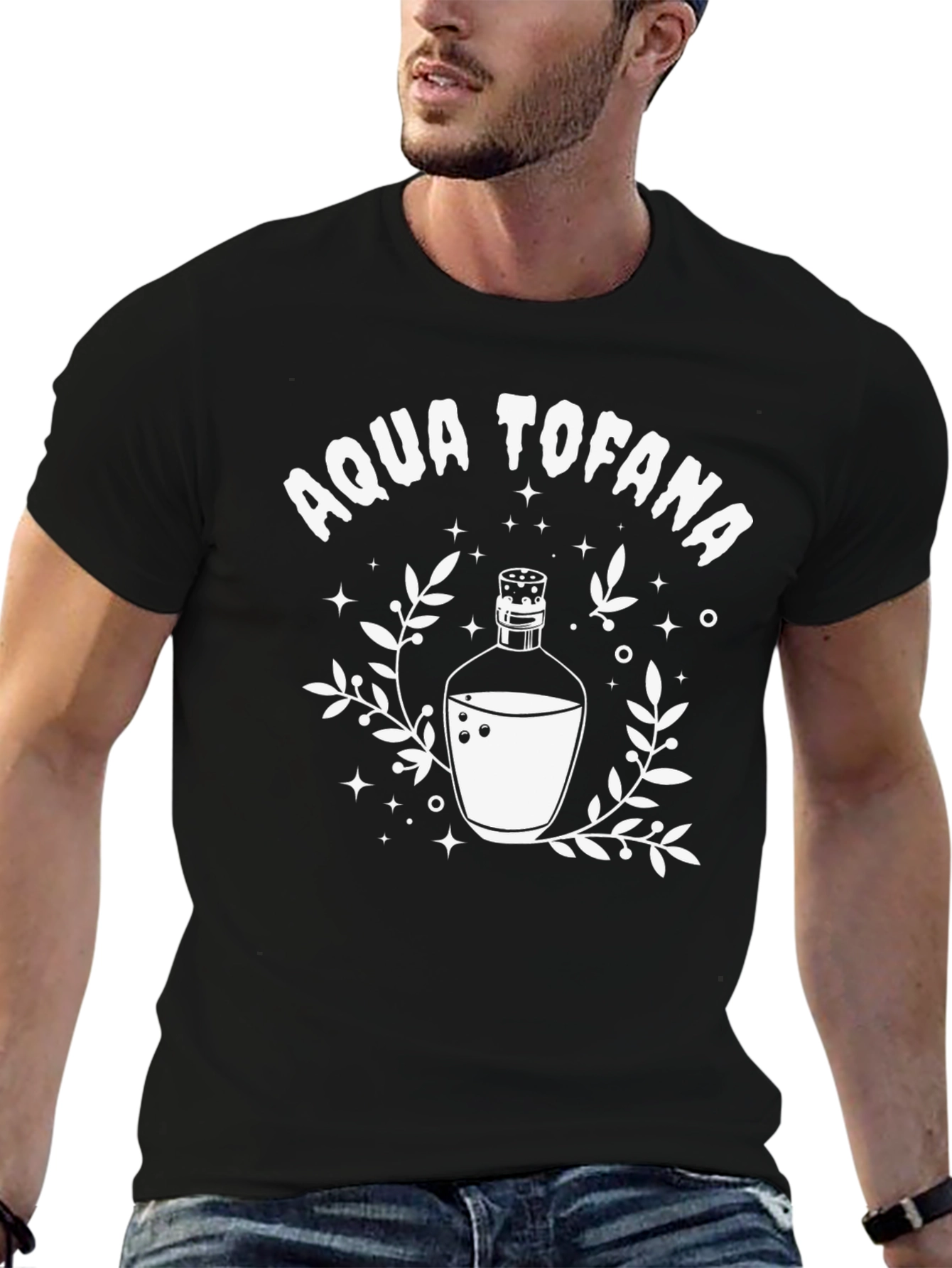 Camiseta Negra Aqua Tofana Diseño Gráfico