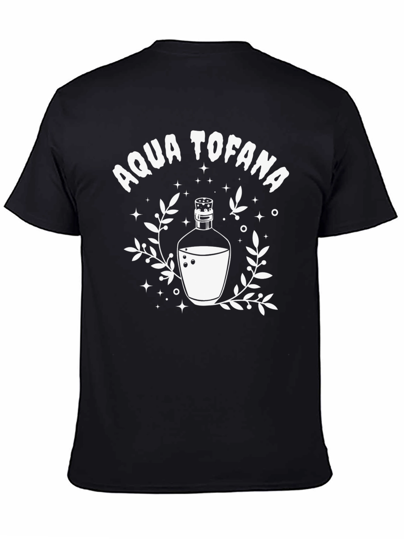 Camiseta Negra Aqua Tofana Diseño Gráfico