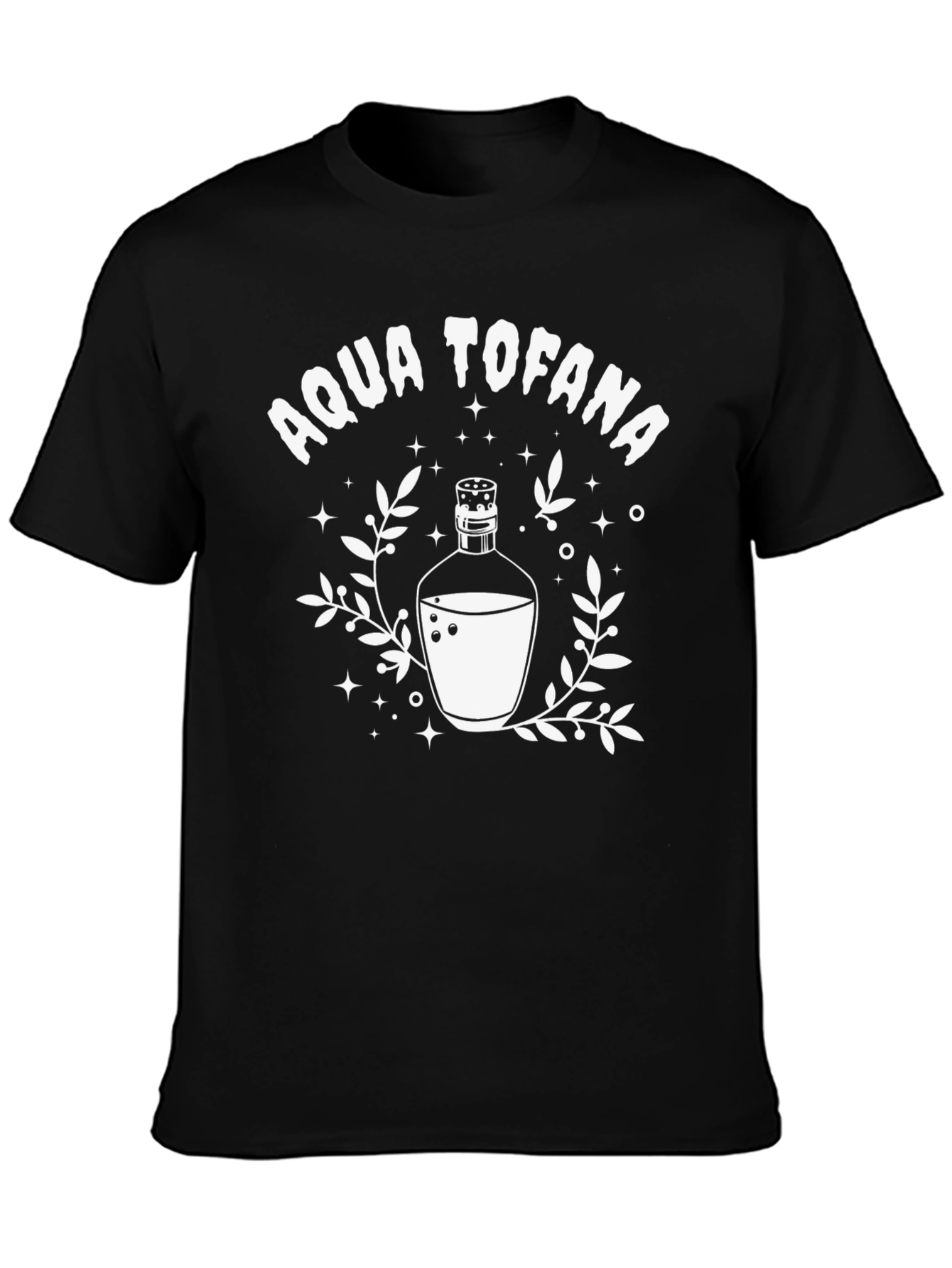 Camiseta Negra Aqua Tofana Diseño Gráfico