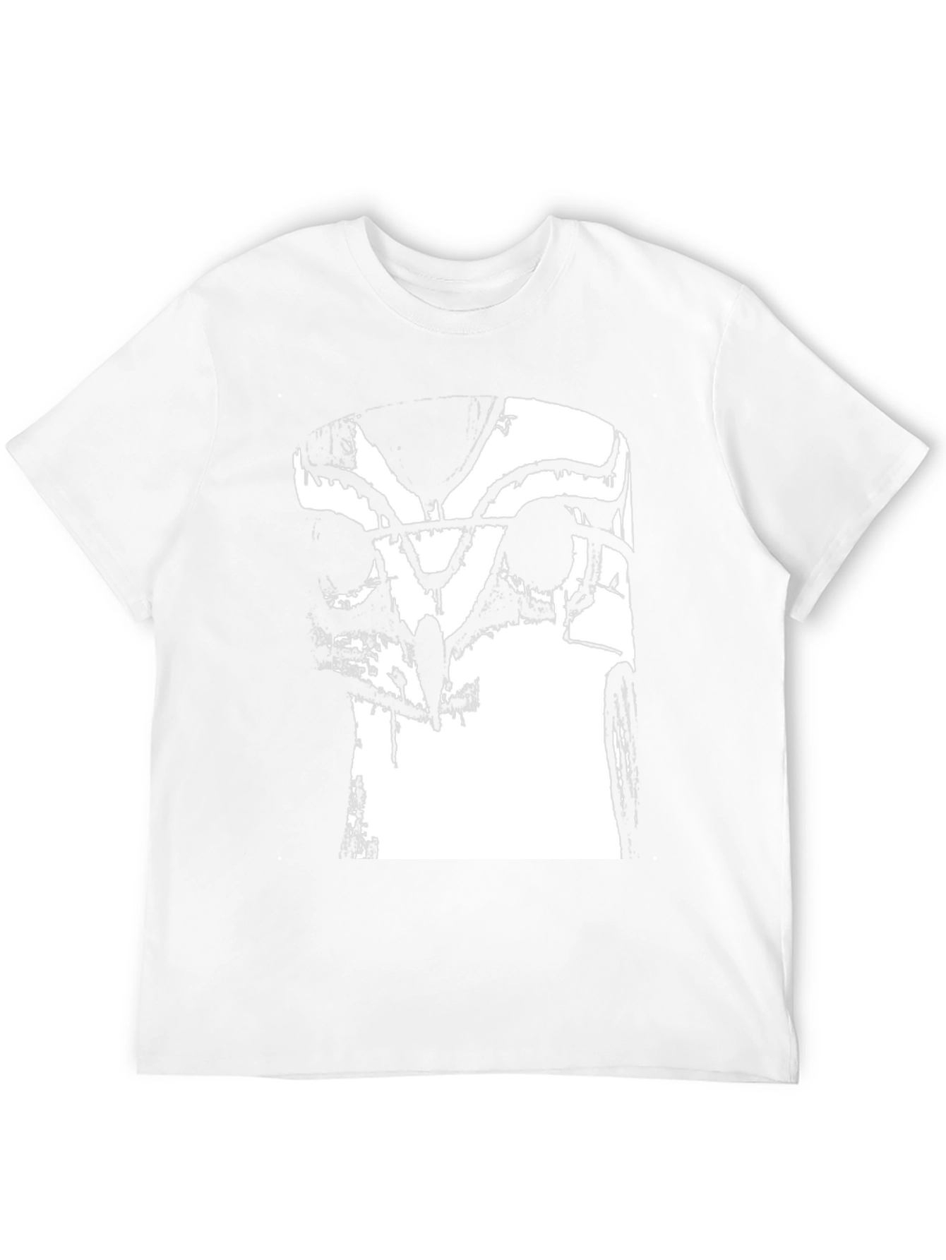 Camiseta Negra con Estampado Abstracto de Búho