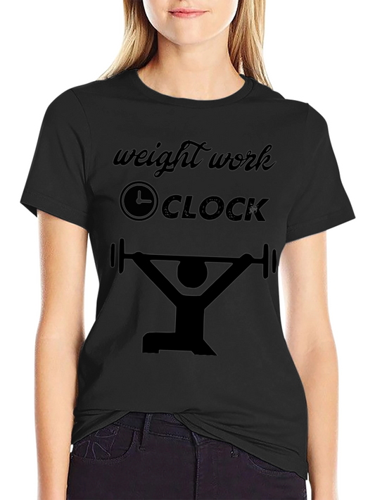 Camiseta Negra Hombre Peso Trabajo Reloj