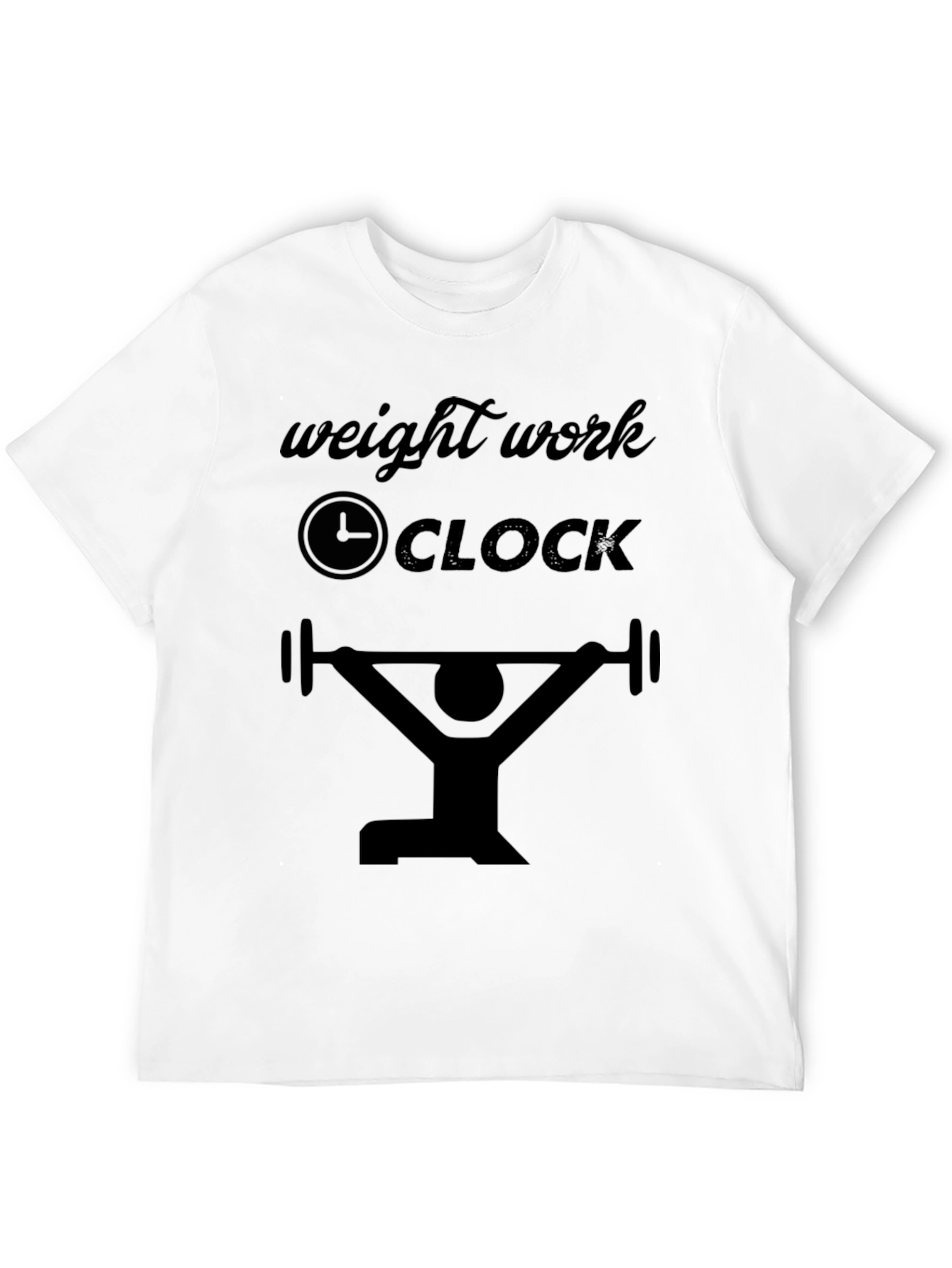 Camiseta Negra Hombre Peso Trabajo Reloj