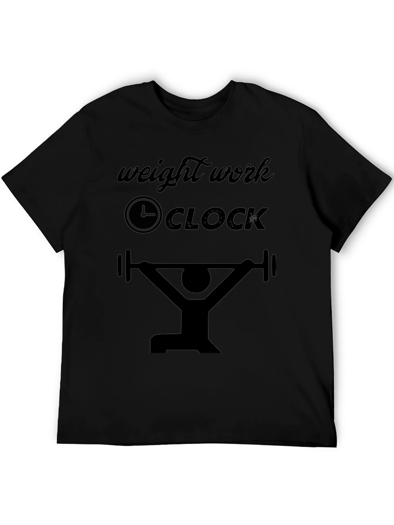 Camiseta Negra Hombre Peso Trabajo Reloj