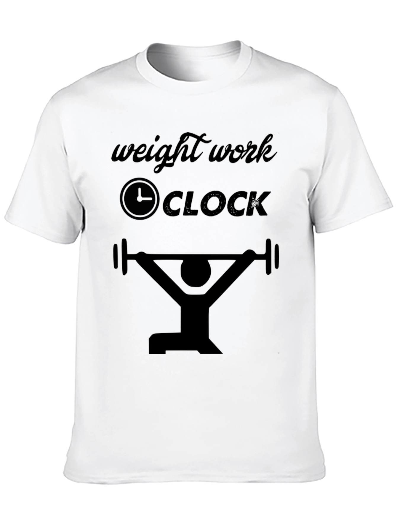 Camiseta Negra Hombre Peso Trabajo Reloj