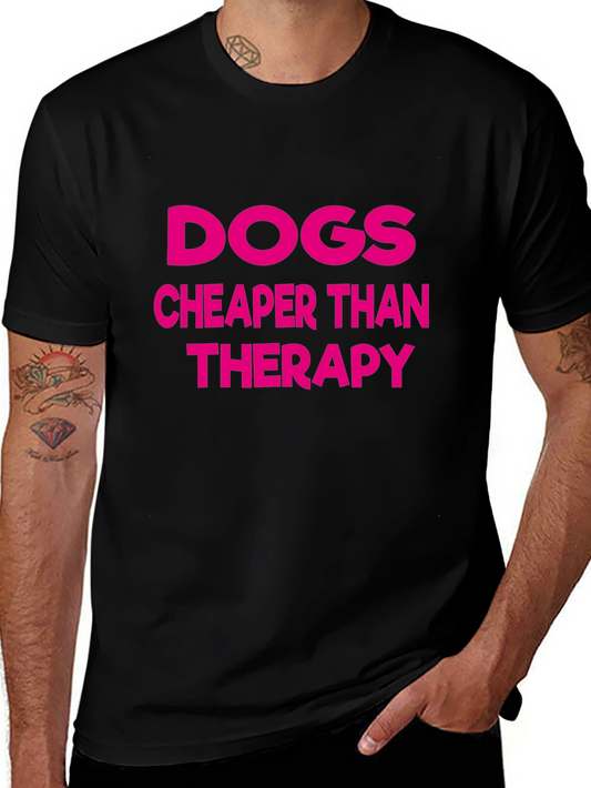Camiseta Negra: ¡Perros Más Baratos Que Terapia!