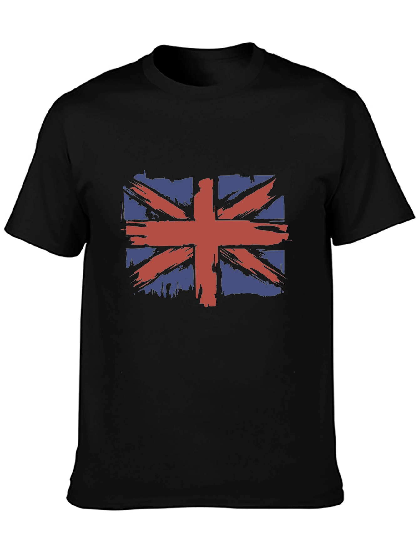 Camiseta Hombre Negra con Diseño Bandera Británica