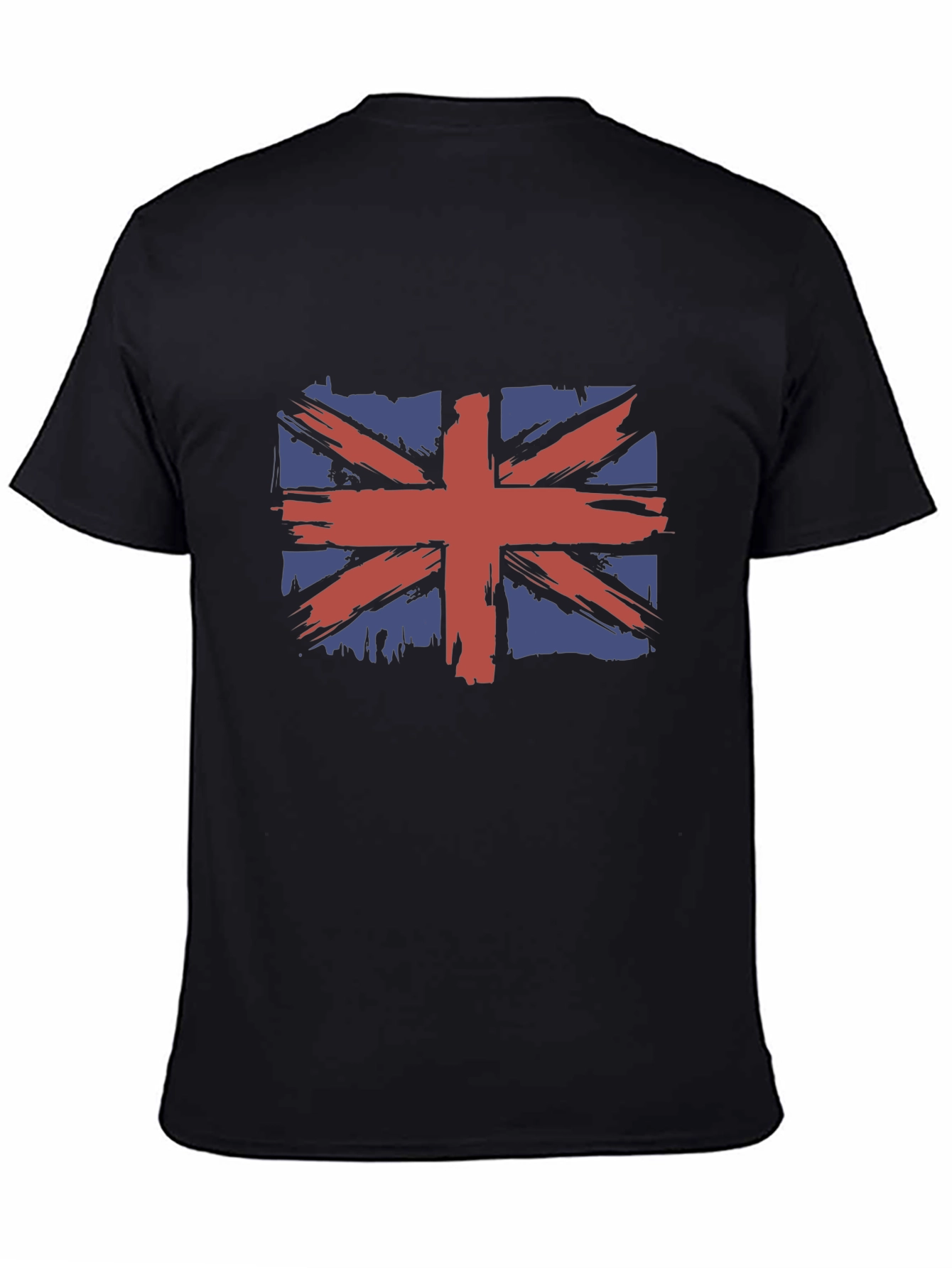 Camiseta Hombre Negra con Diseño Bandera Británica