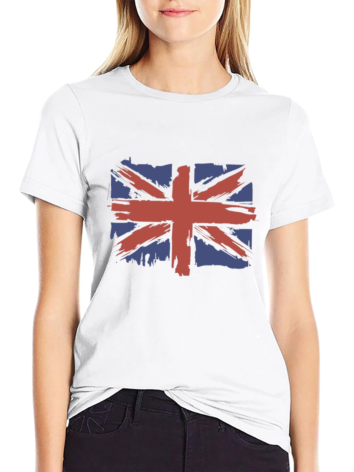 Camiseta Hombre Negra con Diseño Bandera Británica