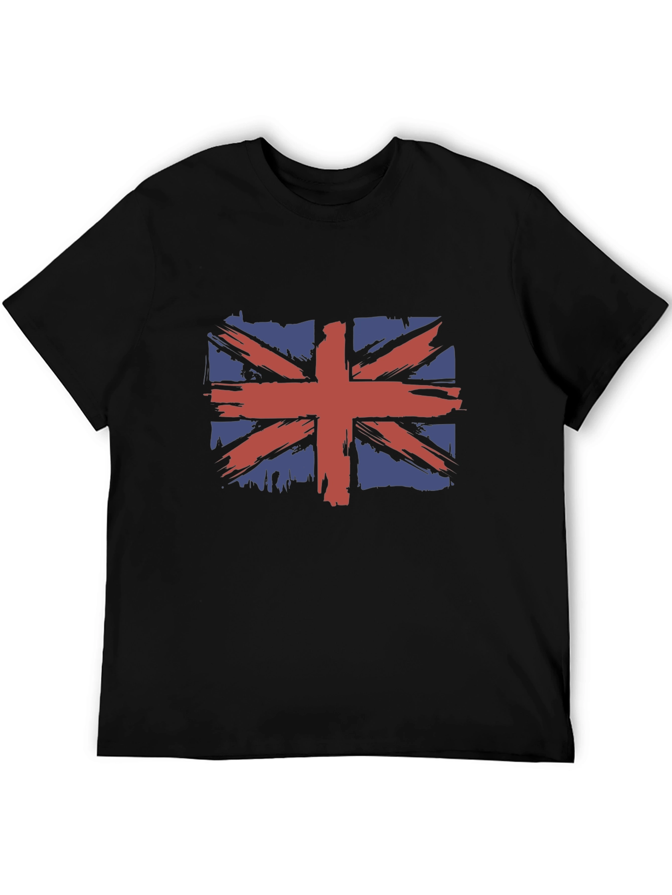 Camiseta Hombre Negra con Diseño Bandera Británica
