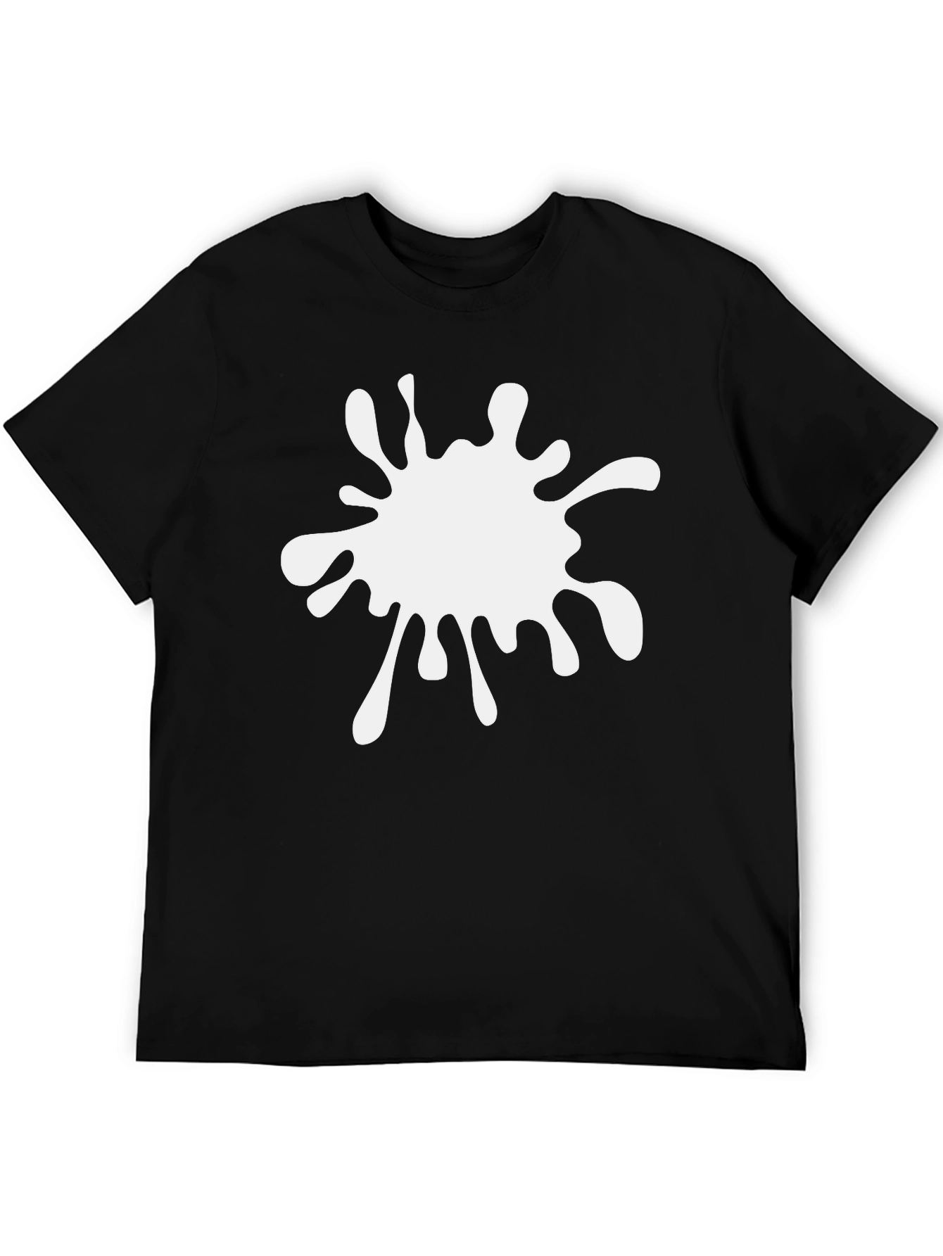 Camiseta Negra Hombre con Mancha Blanca