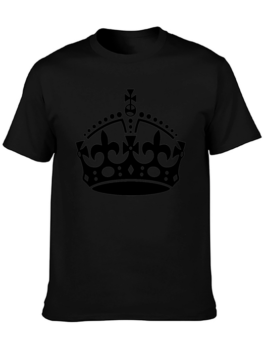 Camiseta Negra con Corona Estilizada para Hombre