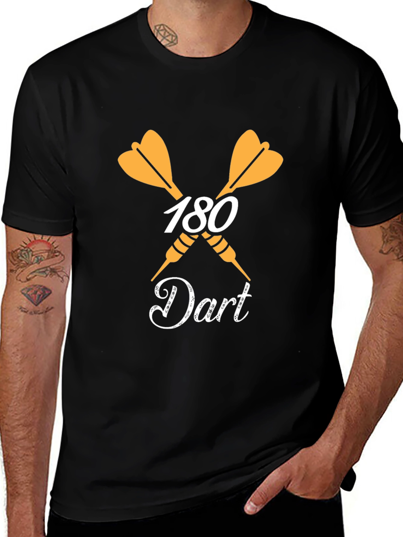Camiseta Negra Dardos 180 para Hombre