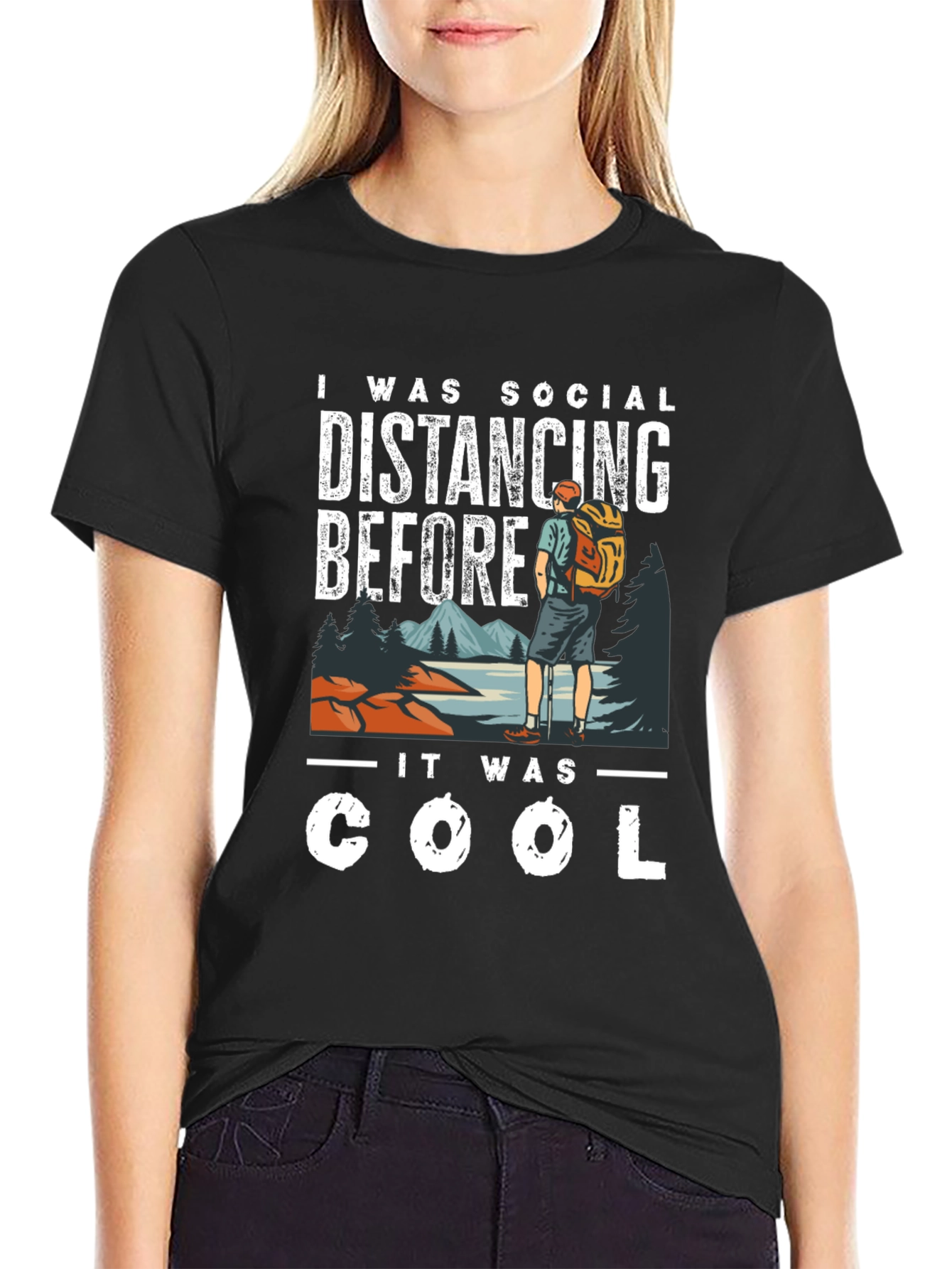 Camiseta Distanciamiento Social - Senderismo Cool