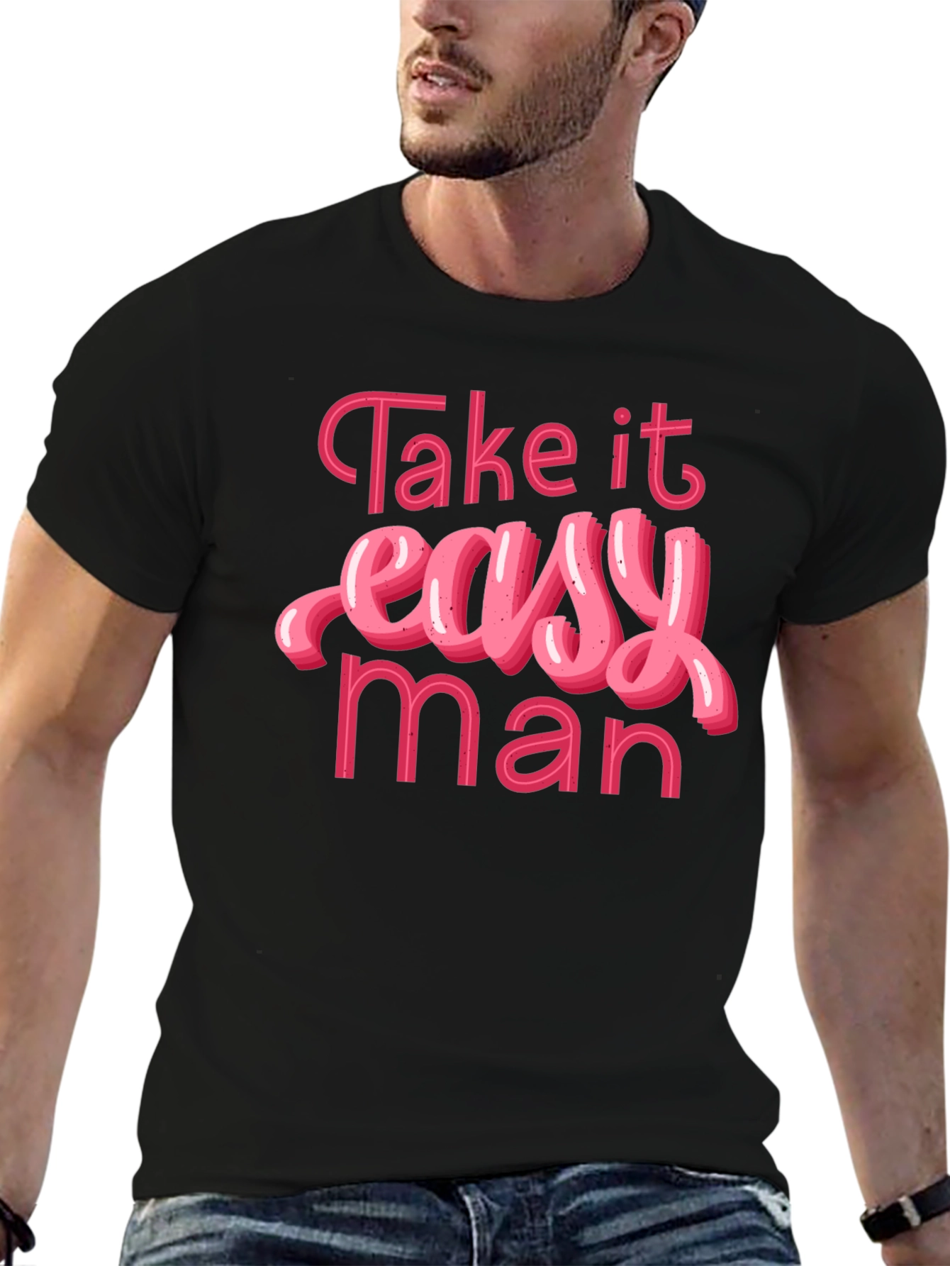 Camiseta Negra Take it Easy Man