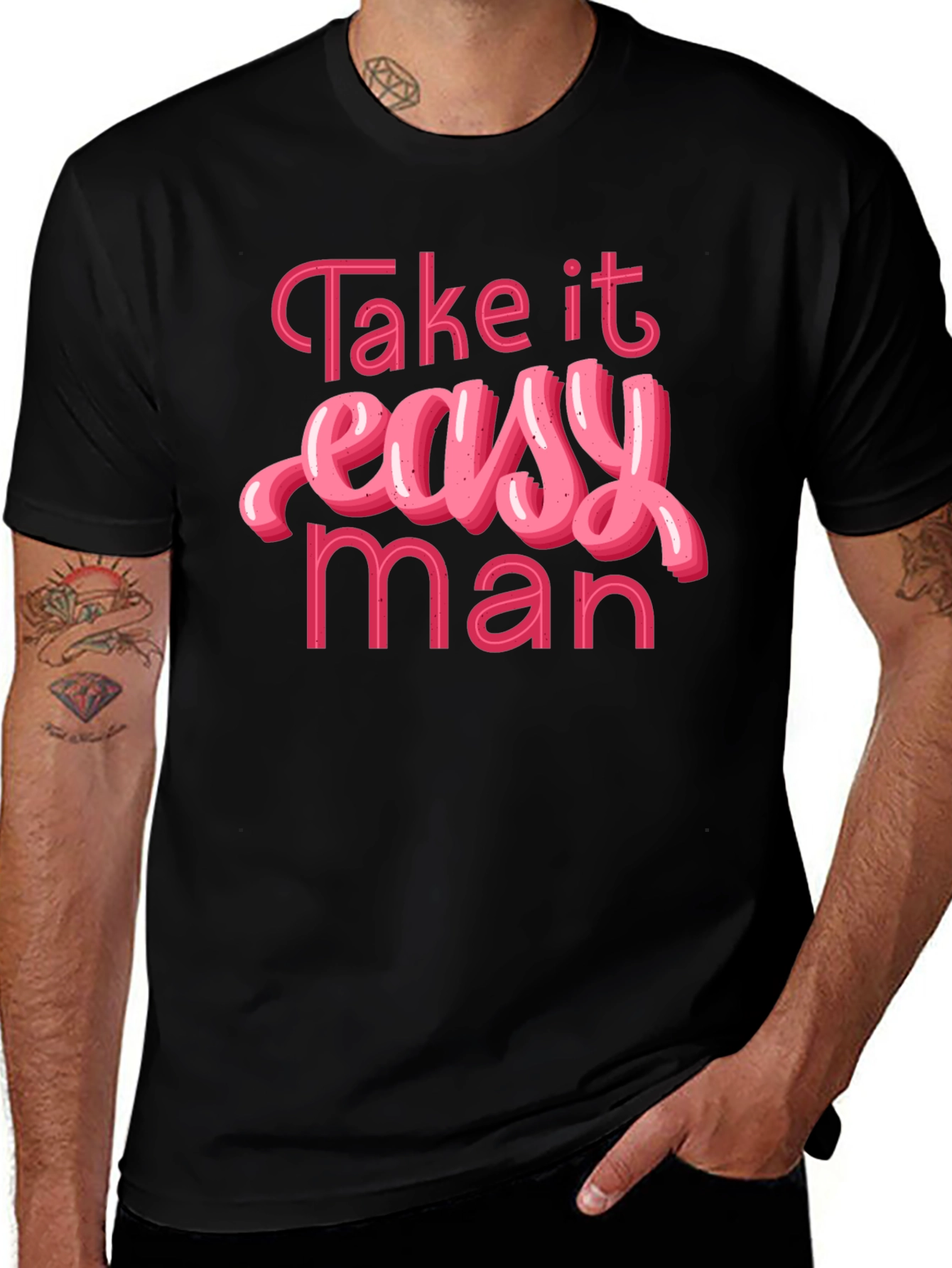 Camiseta Negra Take it Easy Man