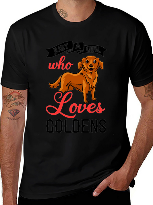 Camiseta Negra Just A Girl Who Loves Goldens