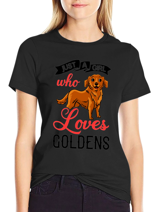 Camiseta Negra Just A Girl Who Loves Goldens