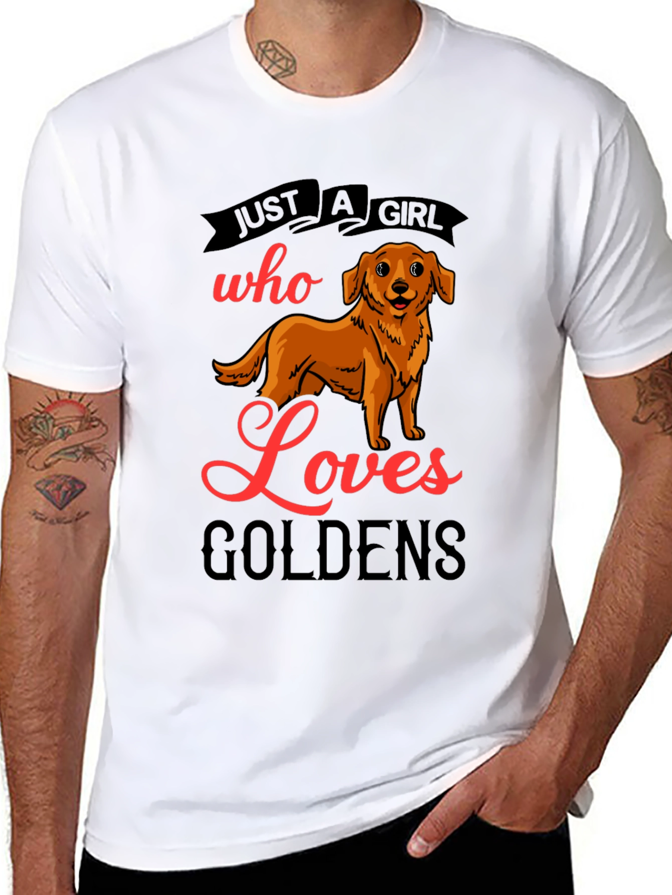 Camiseta Negra Just A Girl Who Loves Goldens