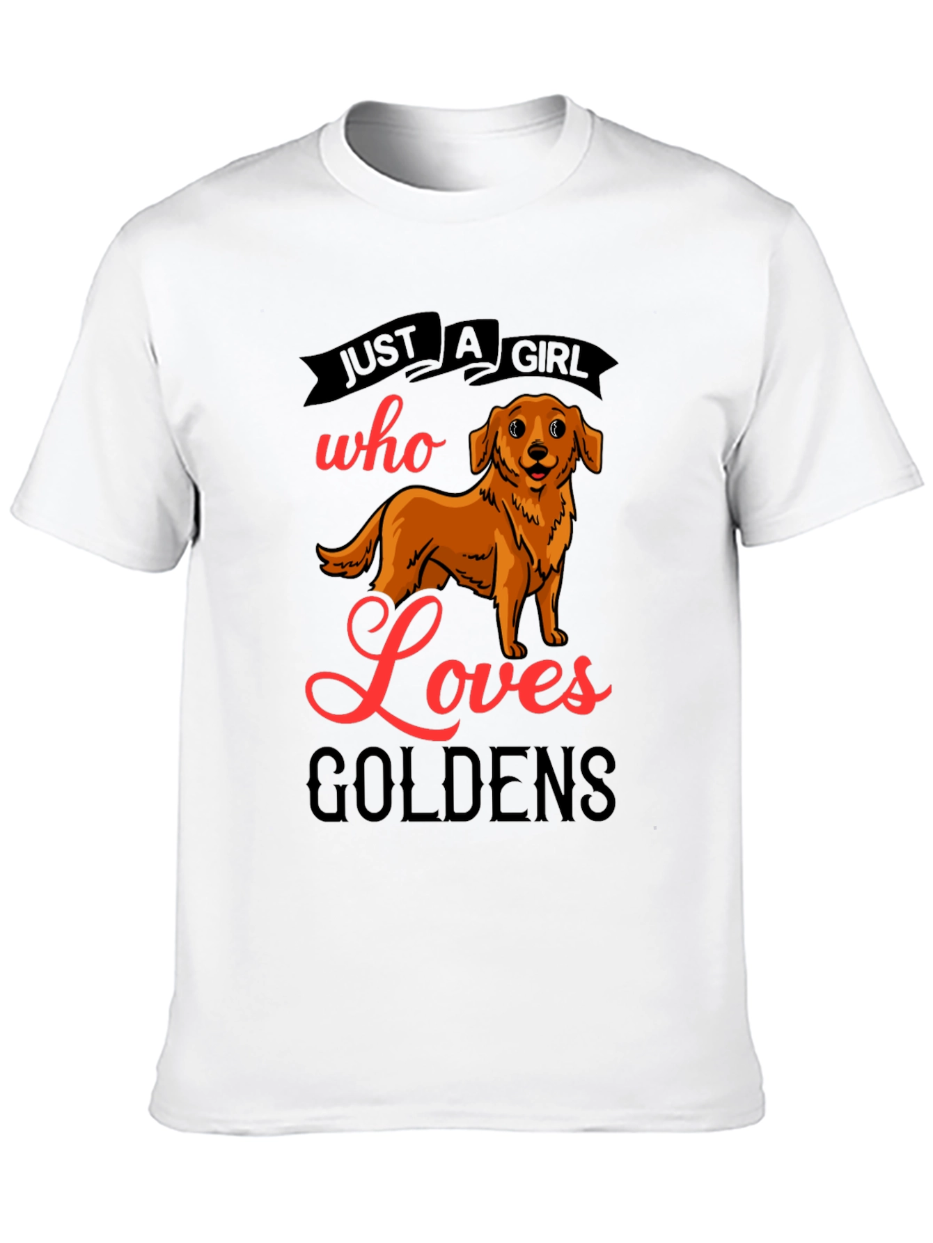 Camiseta Negra Just A Girl Who Loves Goldens