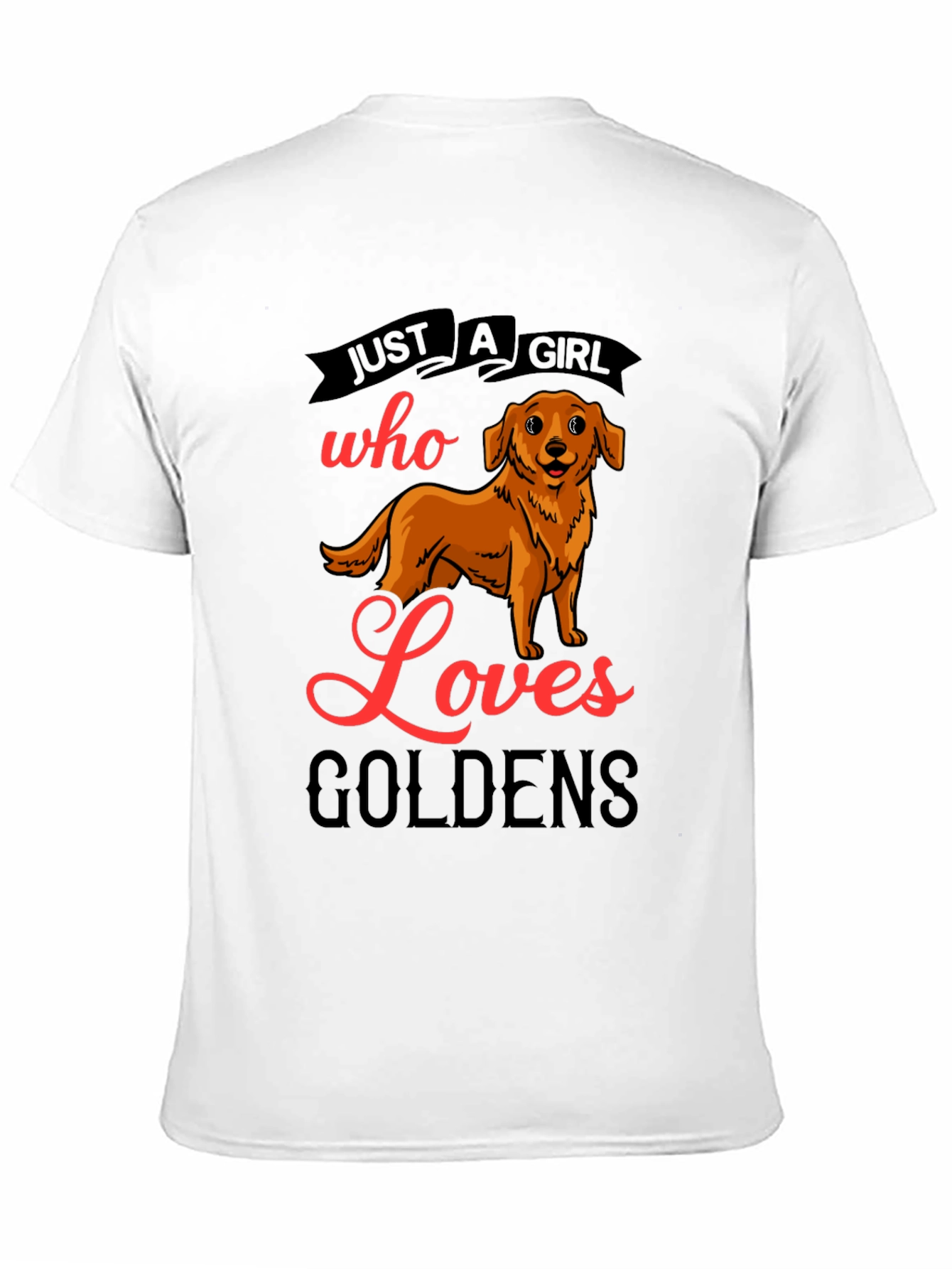 Camiseta Negra Just A Girl Who Loves Goldens