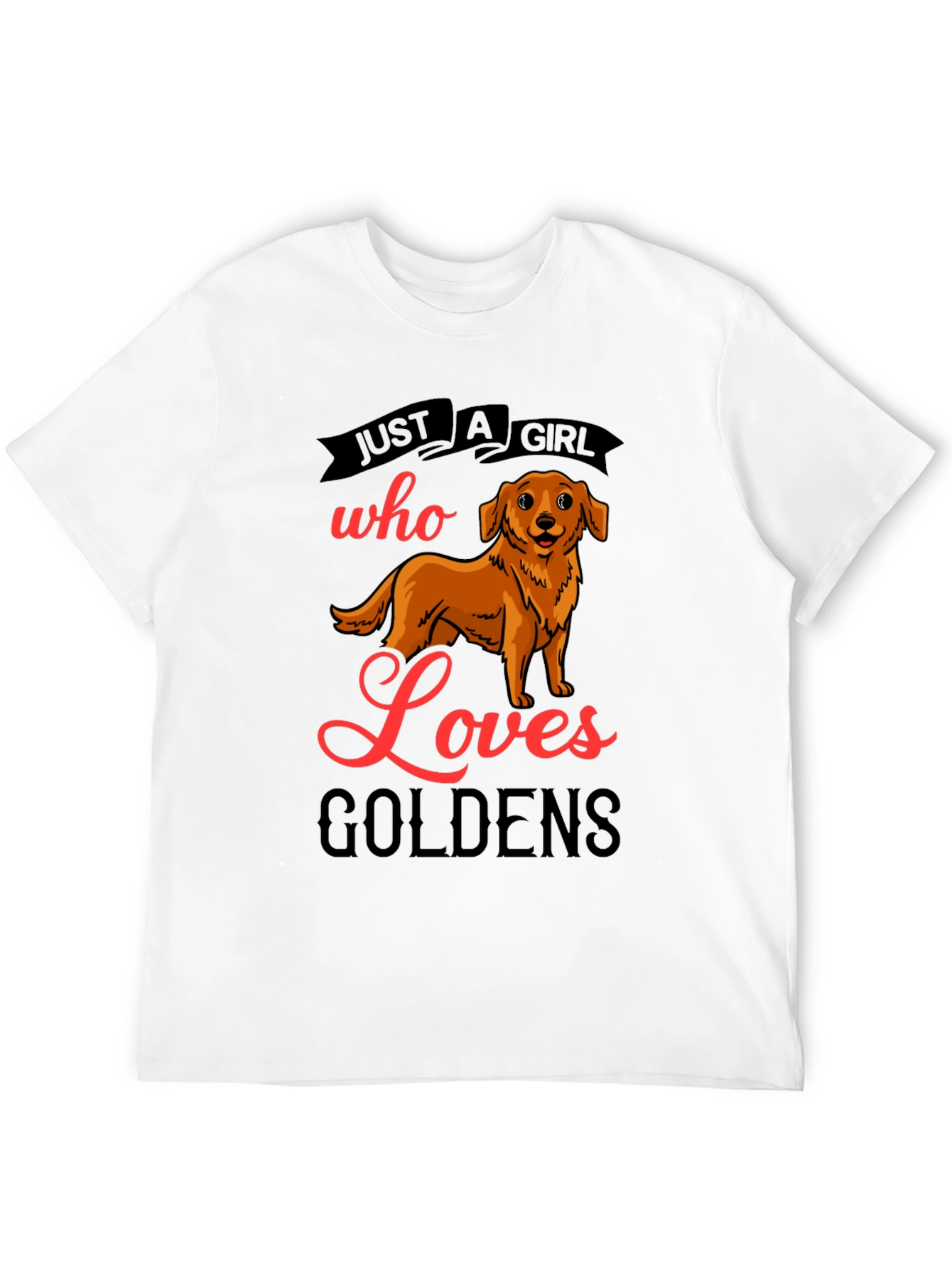 Camiseta Negra Just A Girl Who Loves Goldens