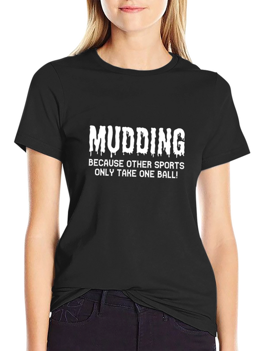 Camiseta Negra Mudding: ¡Se Necesitan Más Bolas!