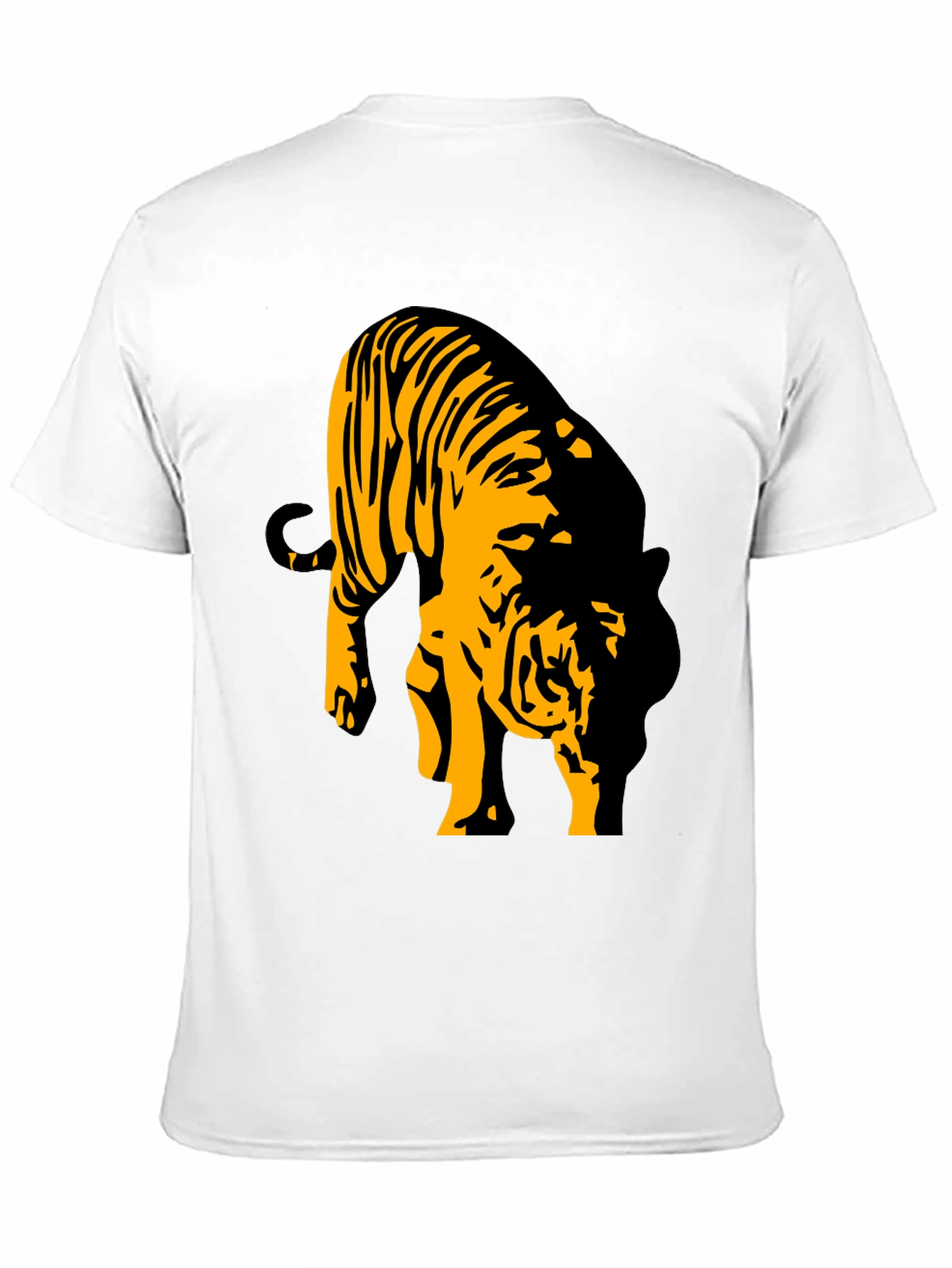 Camiseta Negra con Diseño de Tigre Abstracto