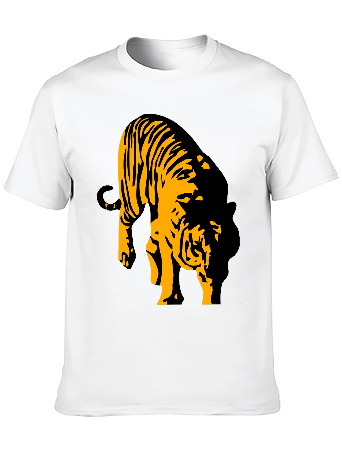 Camiseta Negra con Diseño de Tigre Abstracto