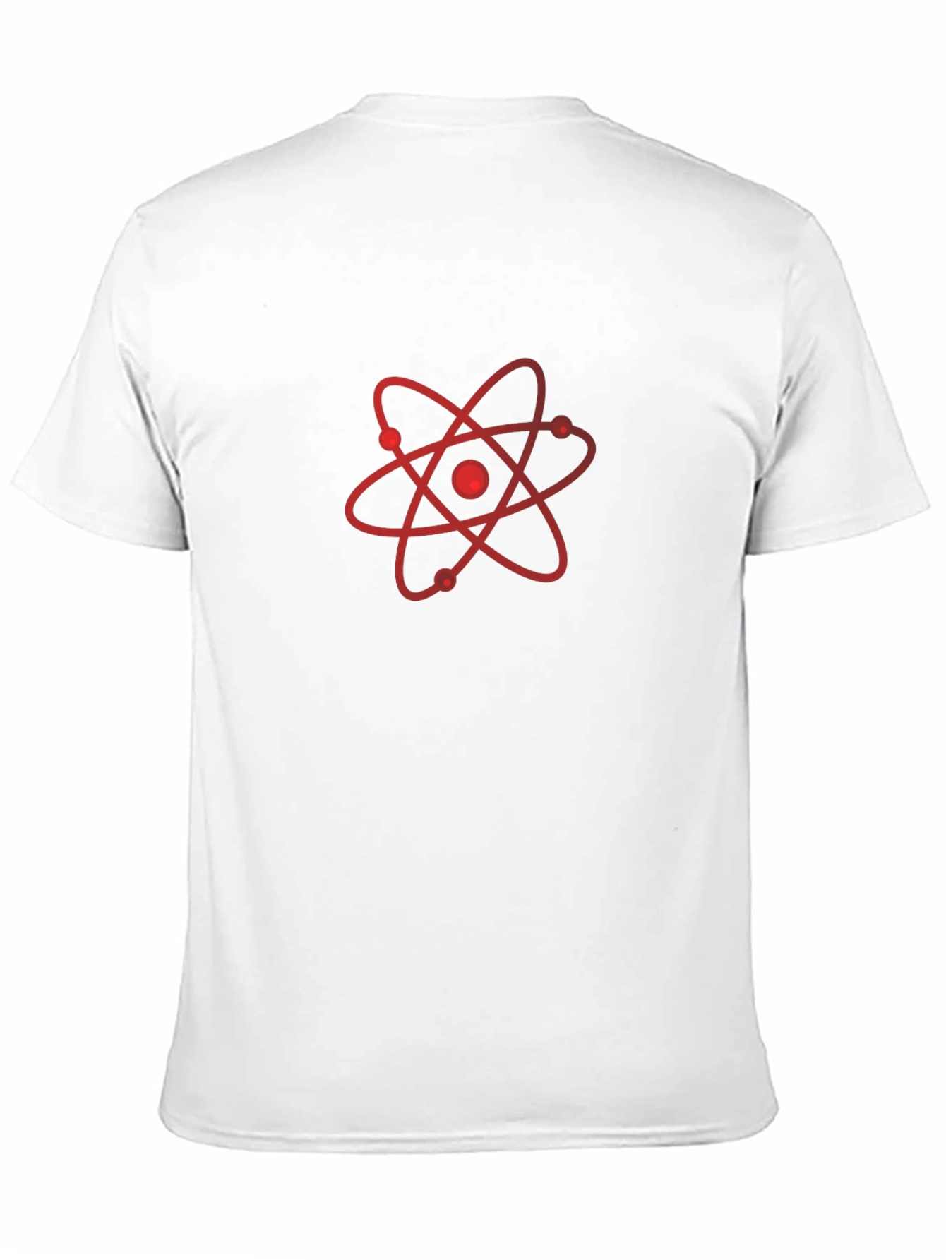 Camiseta Negra con Diseño Atómico en Rojo