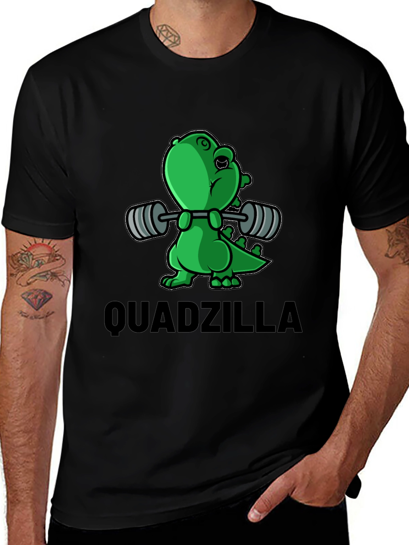 Camiseta Negra Quadzilla - Diseño Divertido