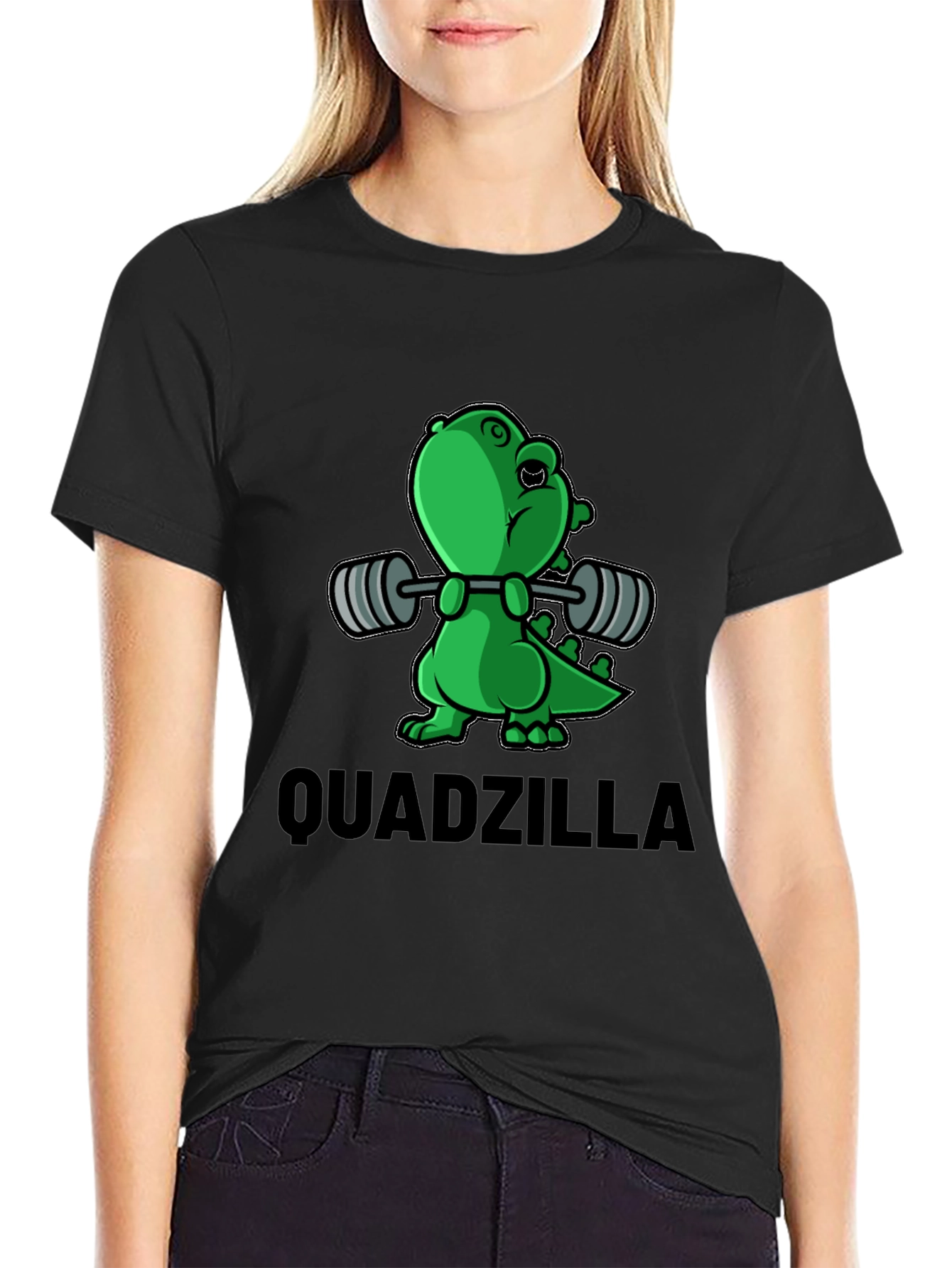 Camiseta Negra Quadzilla - Diseño Divertido