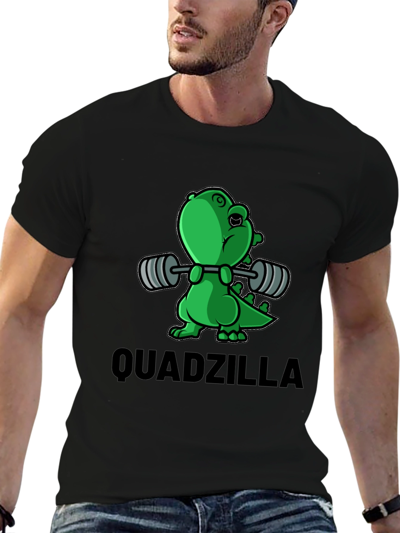 Camiseta Negra Quadzilla - Diseño Divertido
