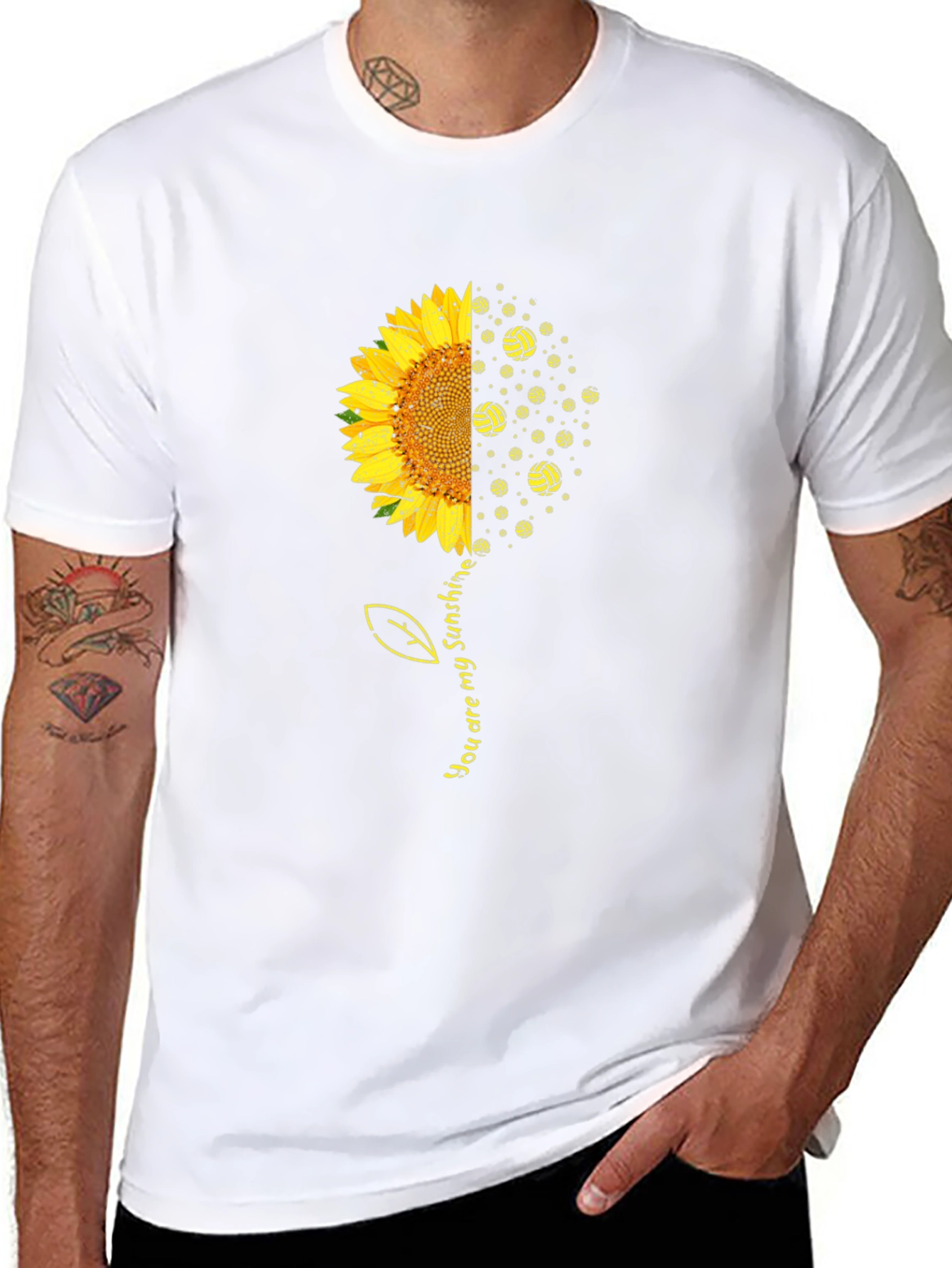 Camiseta Negra Girasol y Voleibol Eres Mi Sol