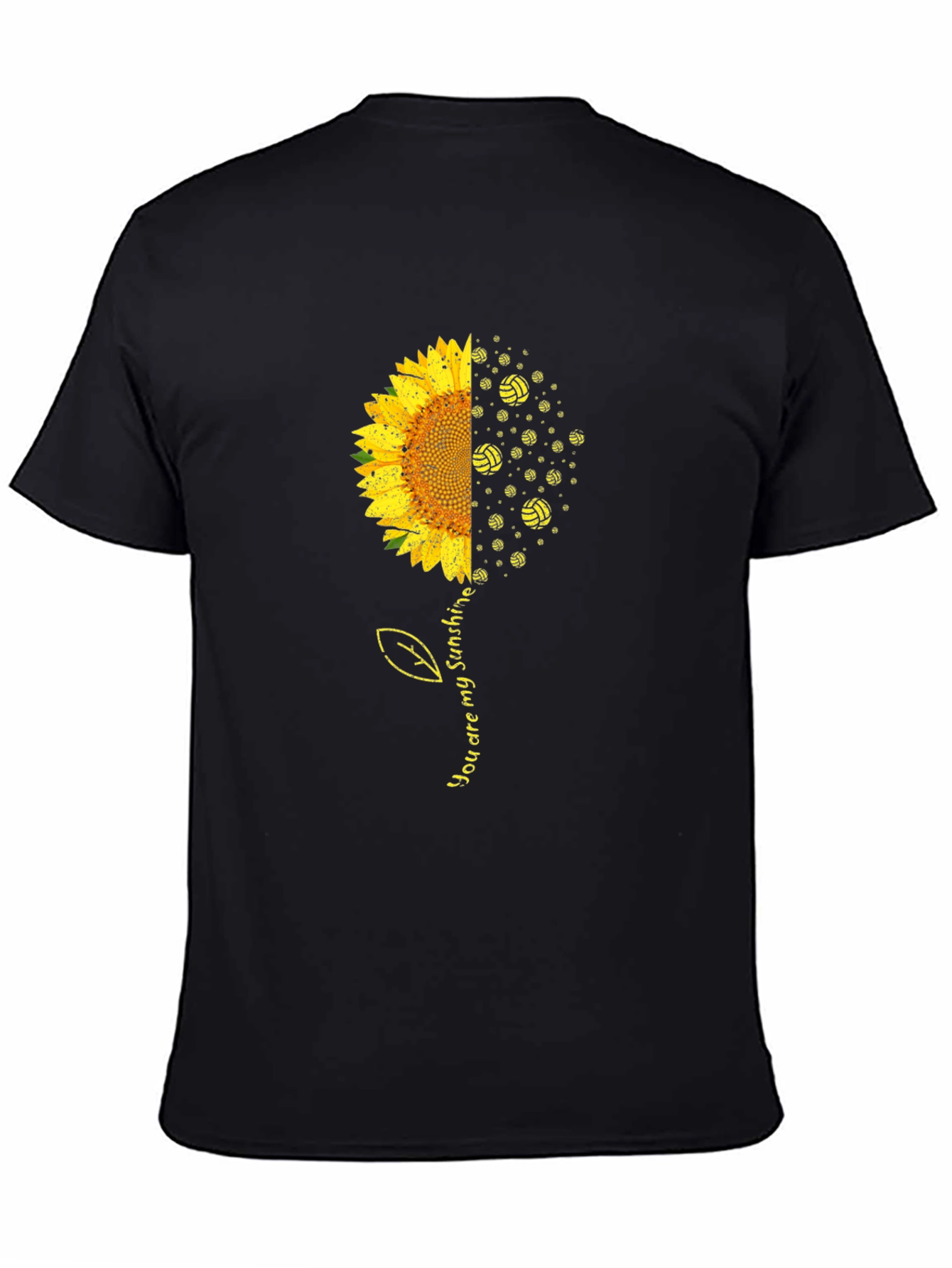 Camiseta Negra Girasol y Voleibol Eres Mi Sol