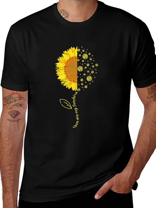 Camiseta Negra Girasol y Voleibol Eres Mi Sol