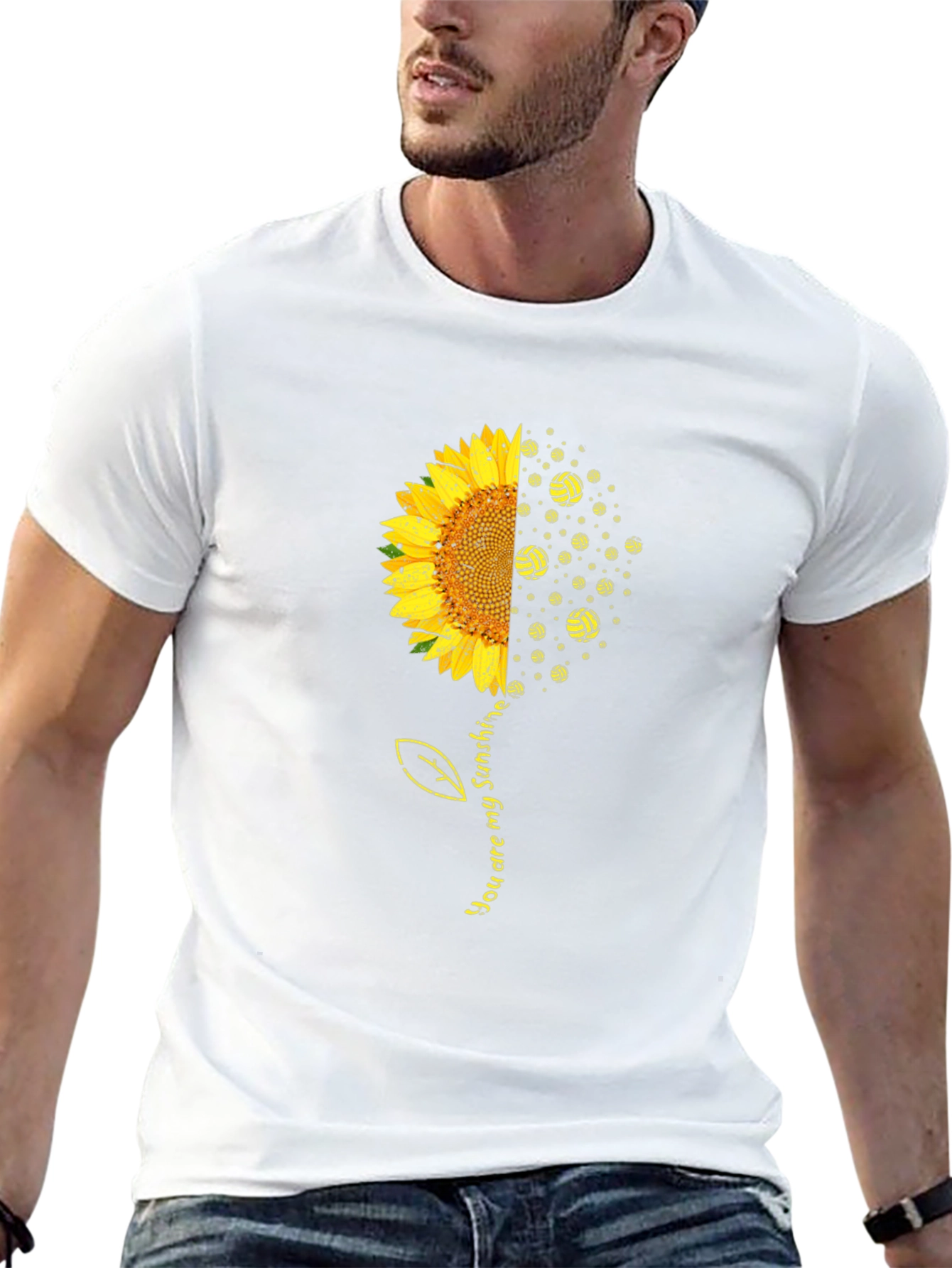 Camiseta Negra Girasol y Voleibol Eres Mi Sol