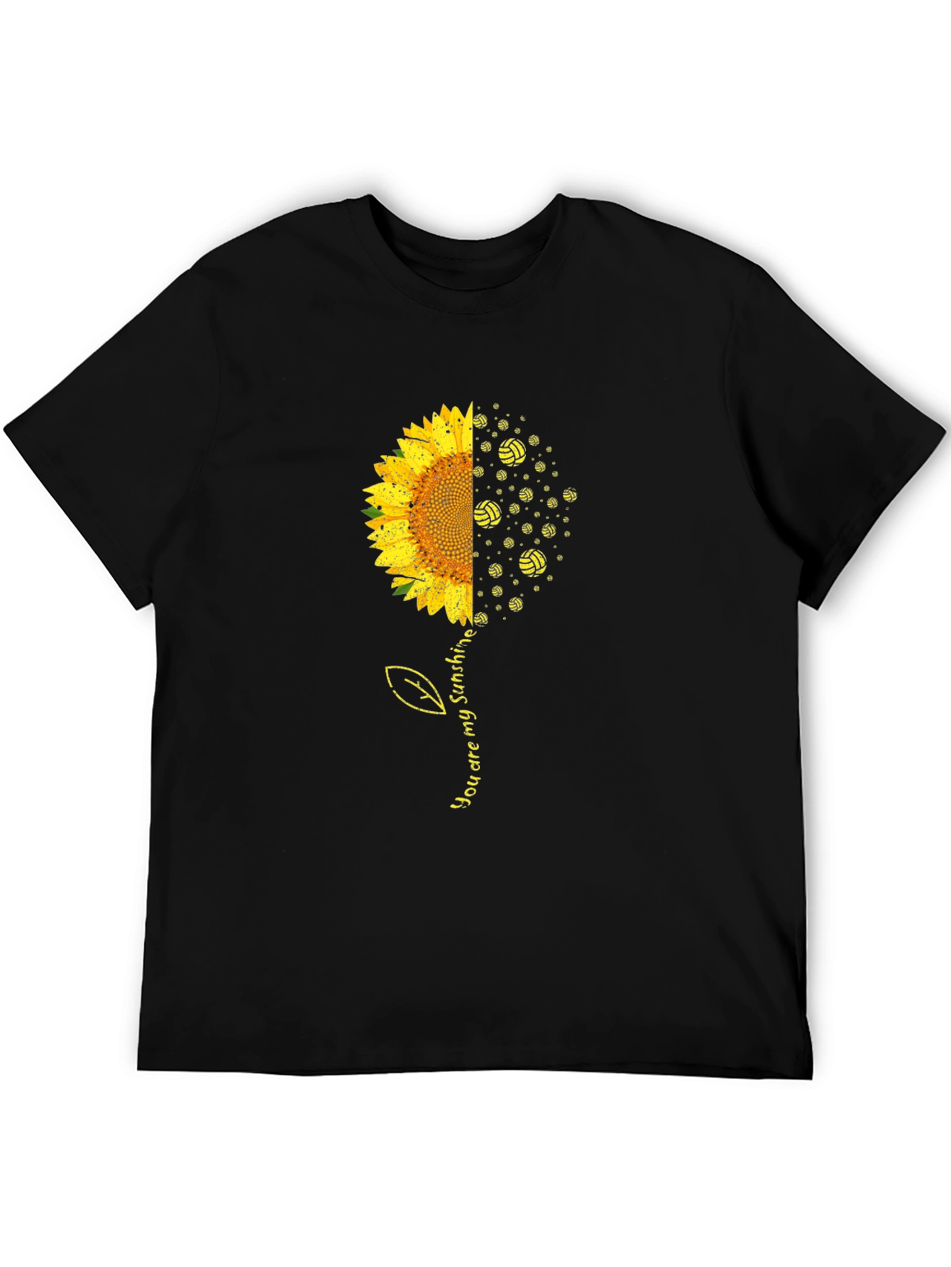 Camiseta Negra Girasol y Voleibol Eres Mi Sol