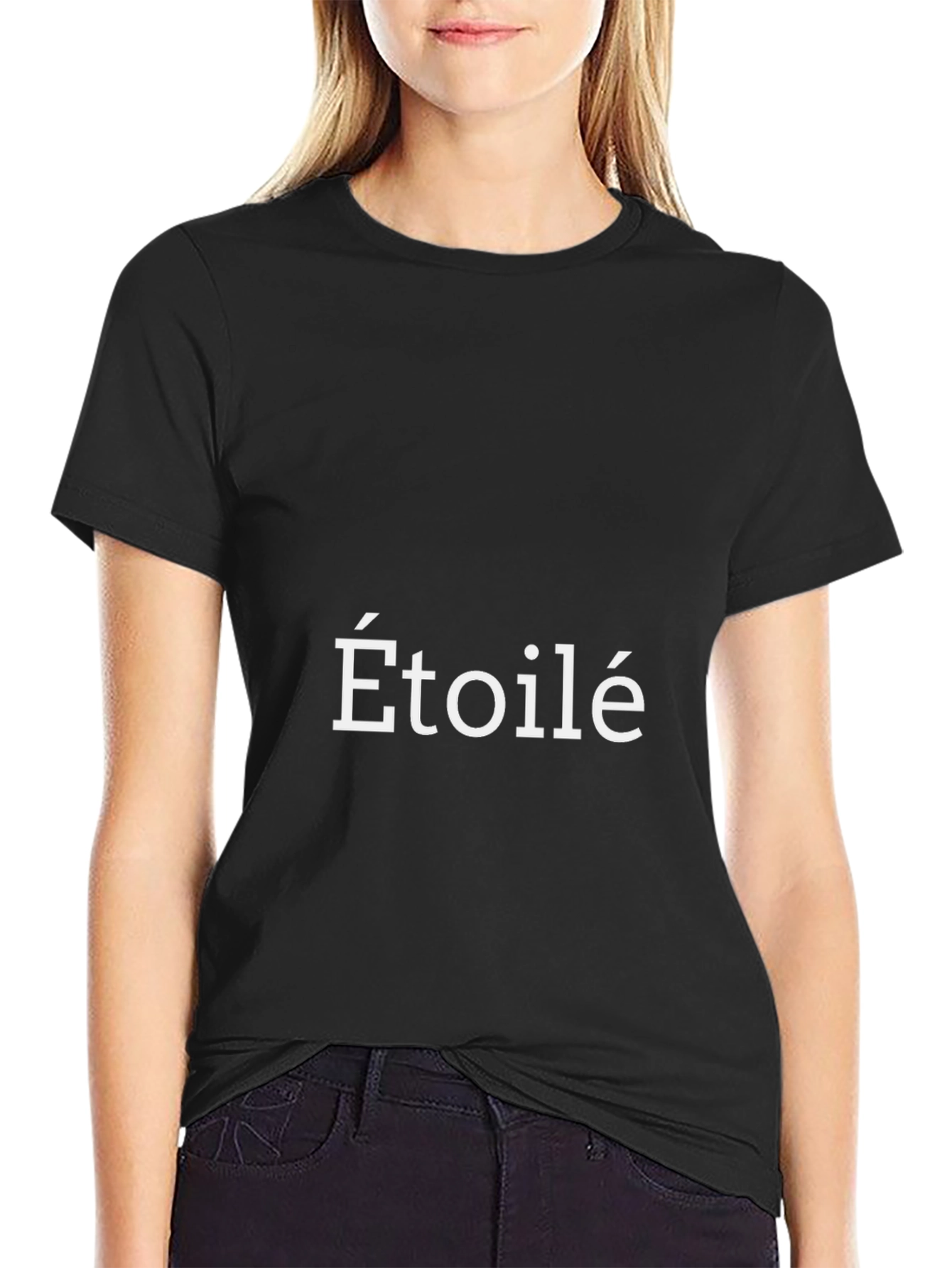 Camiseta Negra Estampada Étoilé