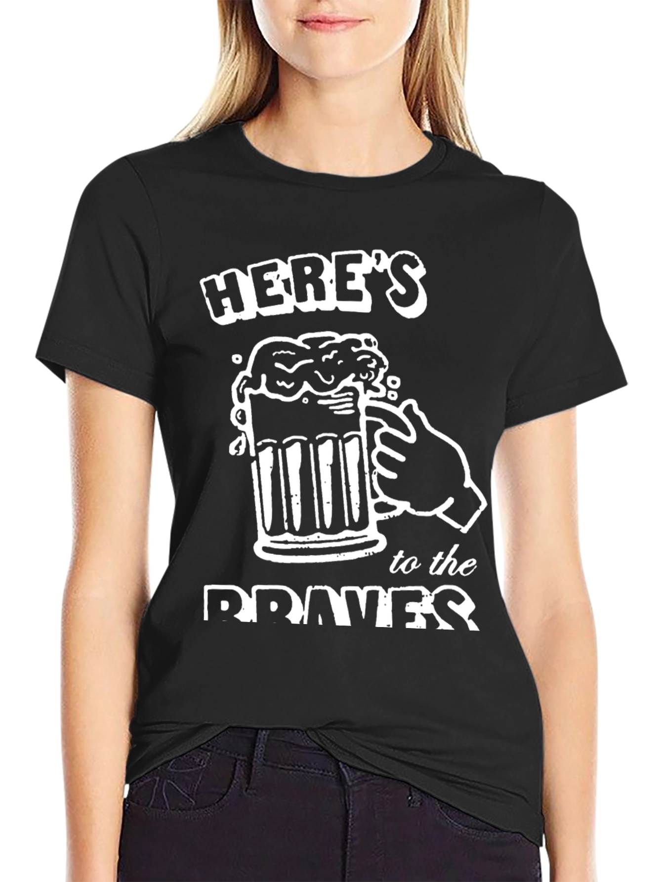 Camiseta Negra con Diseño Cervecero A los Valientes