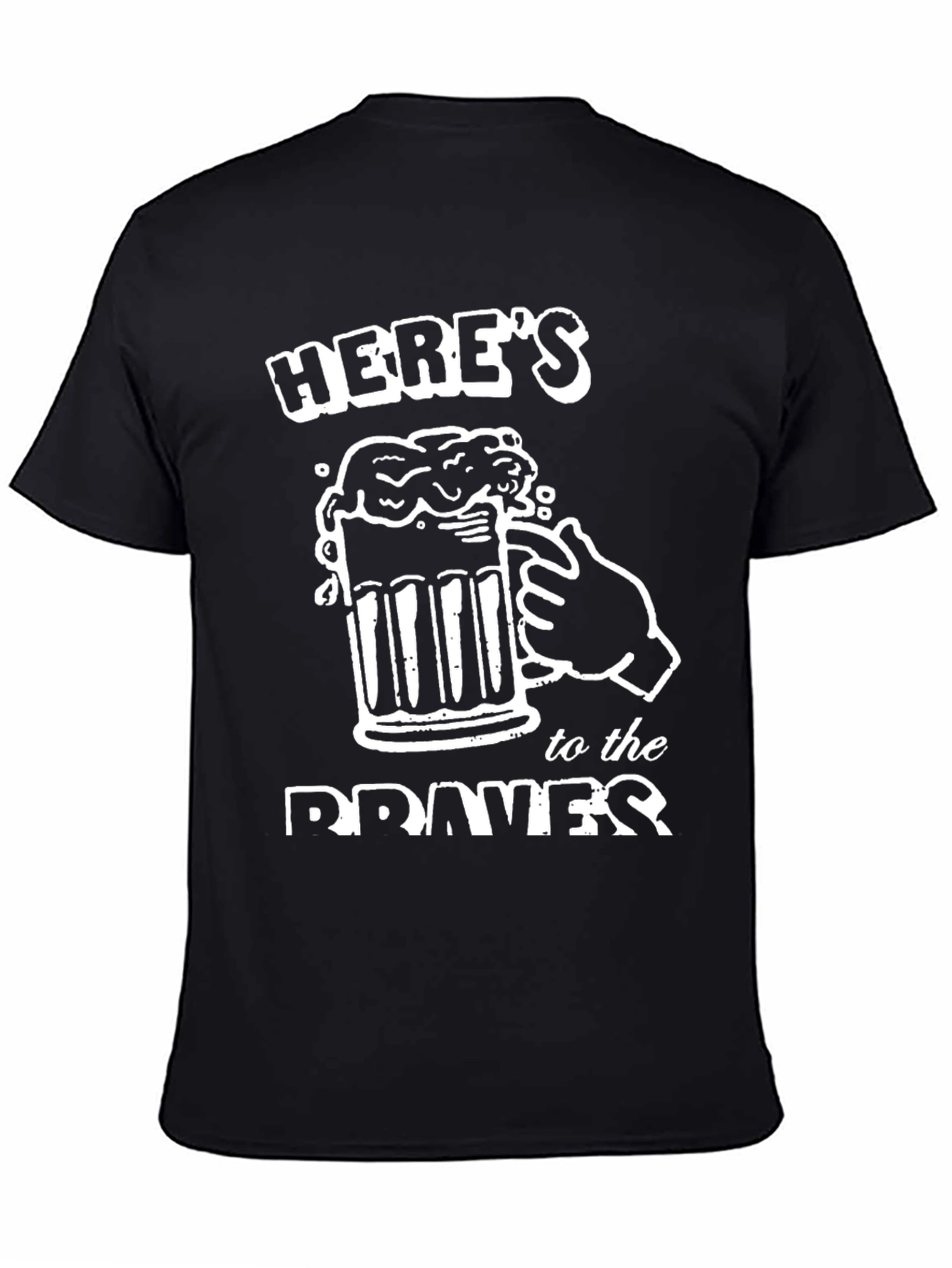 Camiseta Negra con Diseño Cervecero A los Valientes