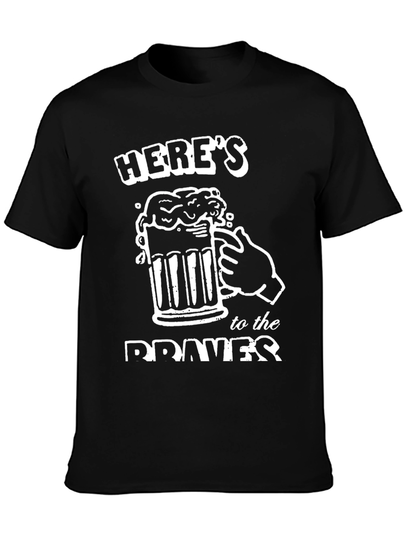 Camiseta Negra con Diseño Cervecero A los Valientes